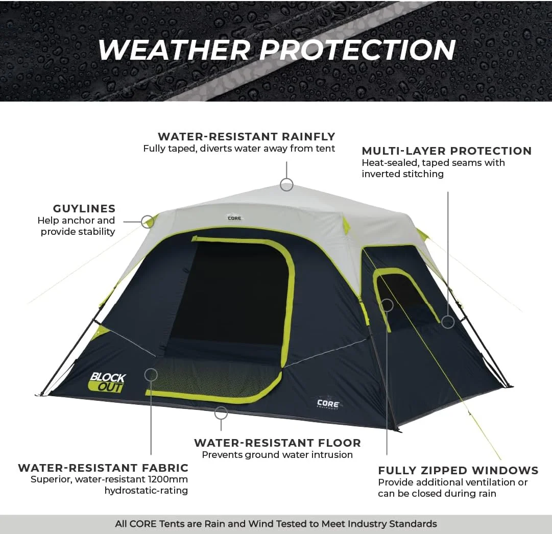6P Blockout Instant Cabin Tent - Image 4