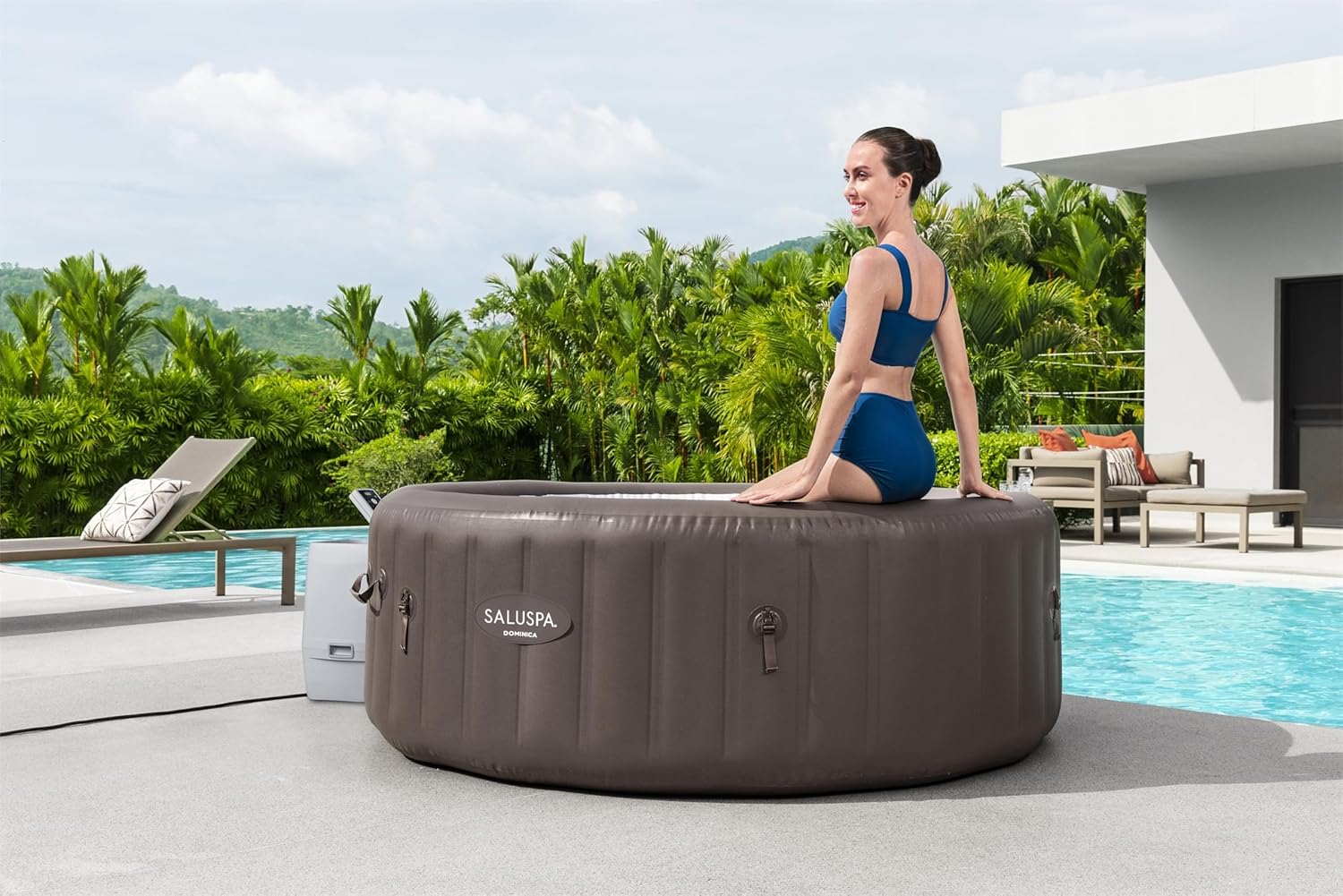 Inflatable Hot Tub Spa (71" X 26") | Portable Hot Tub with 2 Covers (1 Energy-efficient Thermal Cover and 1 Standard Cover) | Fits Up to 2-4…