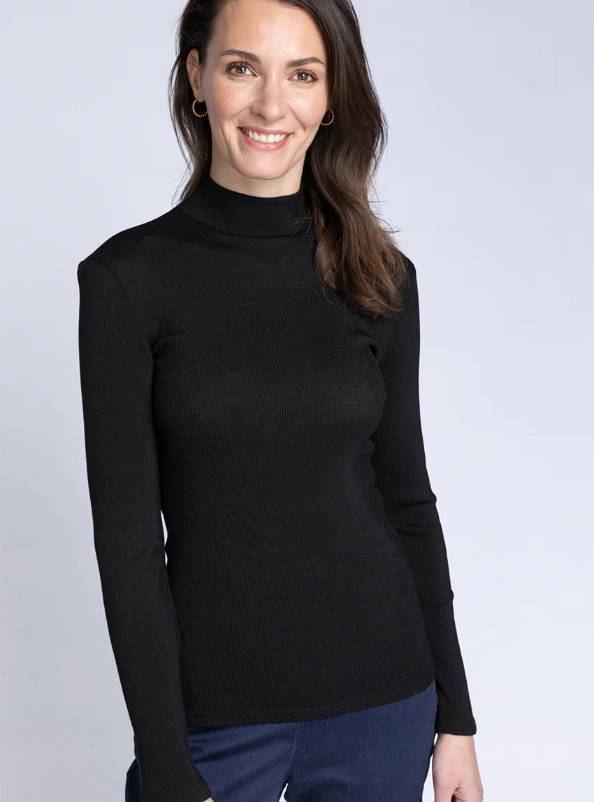 Pull chaussette femme laine et soie  noir