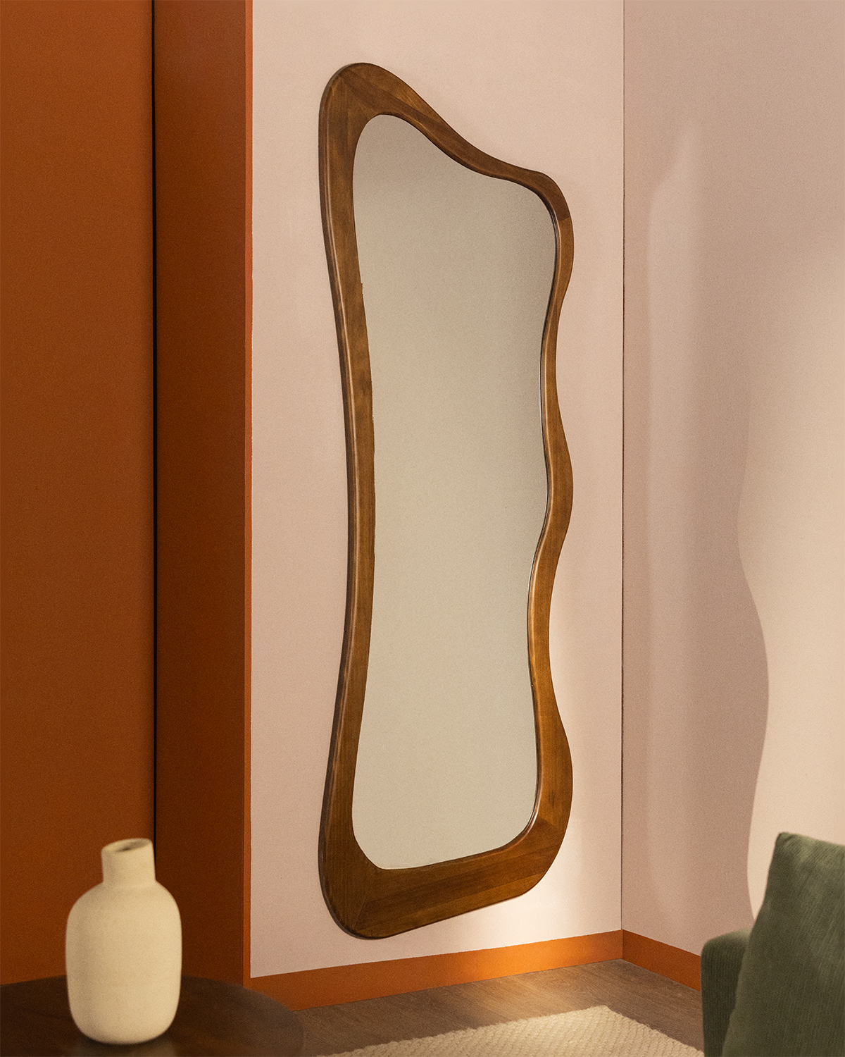 Vahid - Espejo de Pared de Madera de Pino (220x80 cm) Vahid