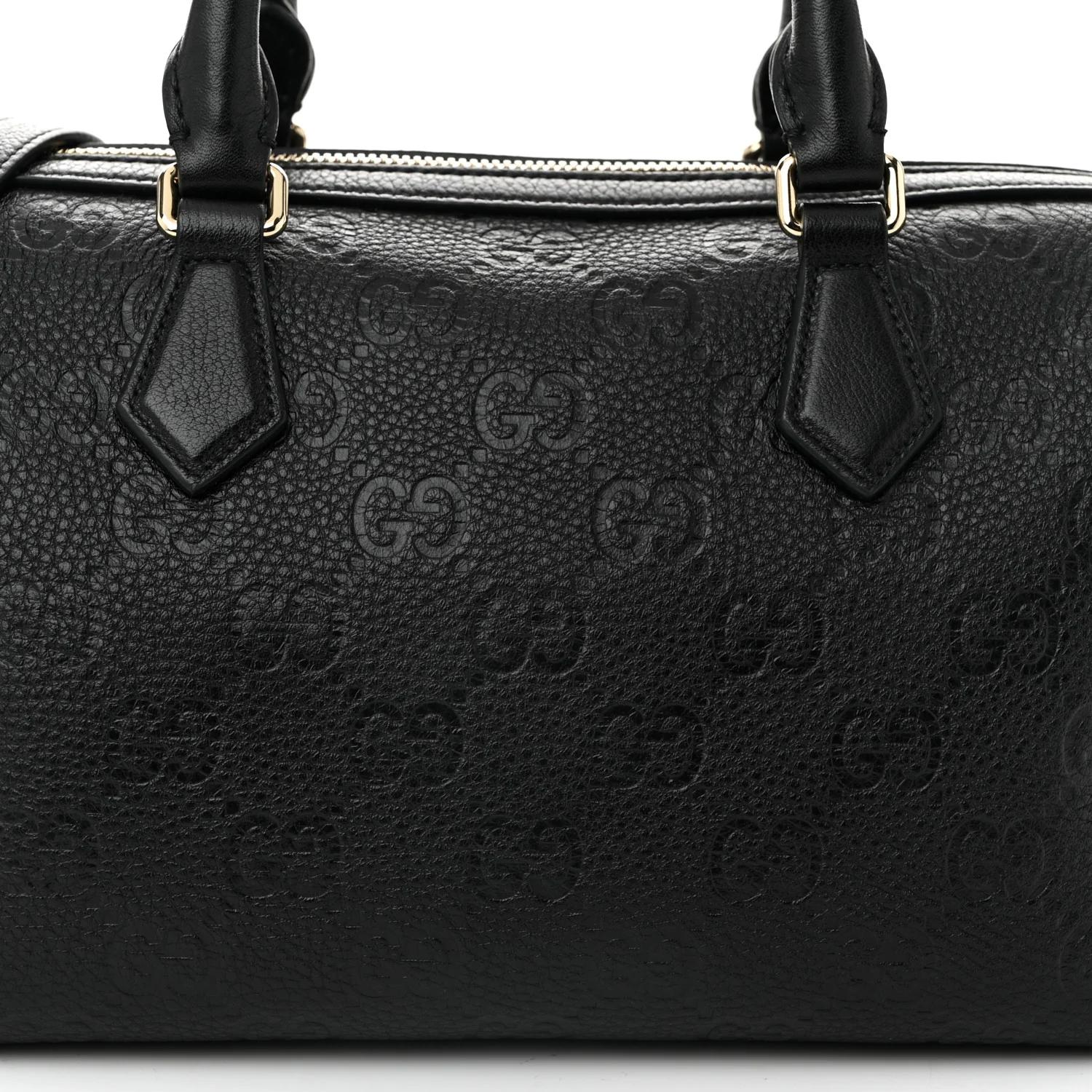 Calfskin GG Emblem Small Top Handle Bag Black