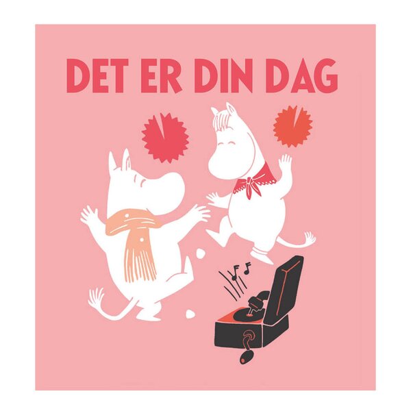Mummi kort dobbelt 7,5x7,5 cm Det er din dag rosa/hvit