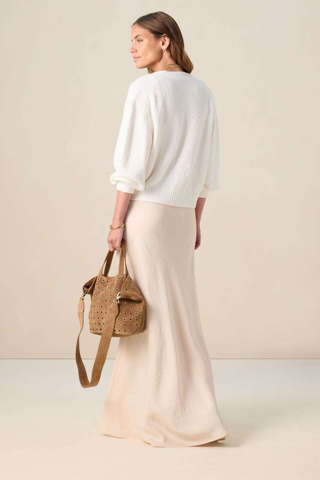 Wit boucl&eacute; vest