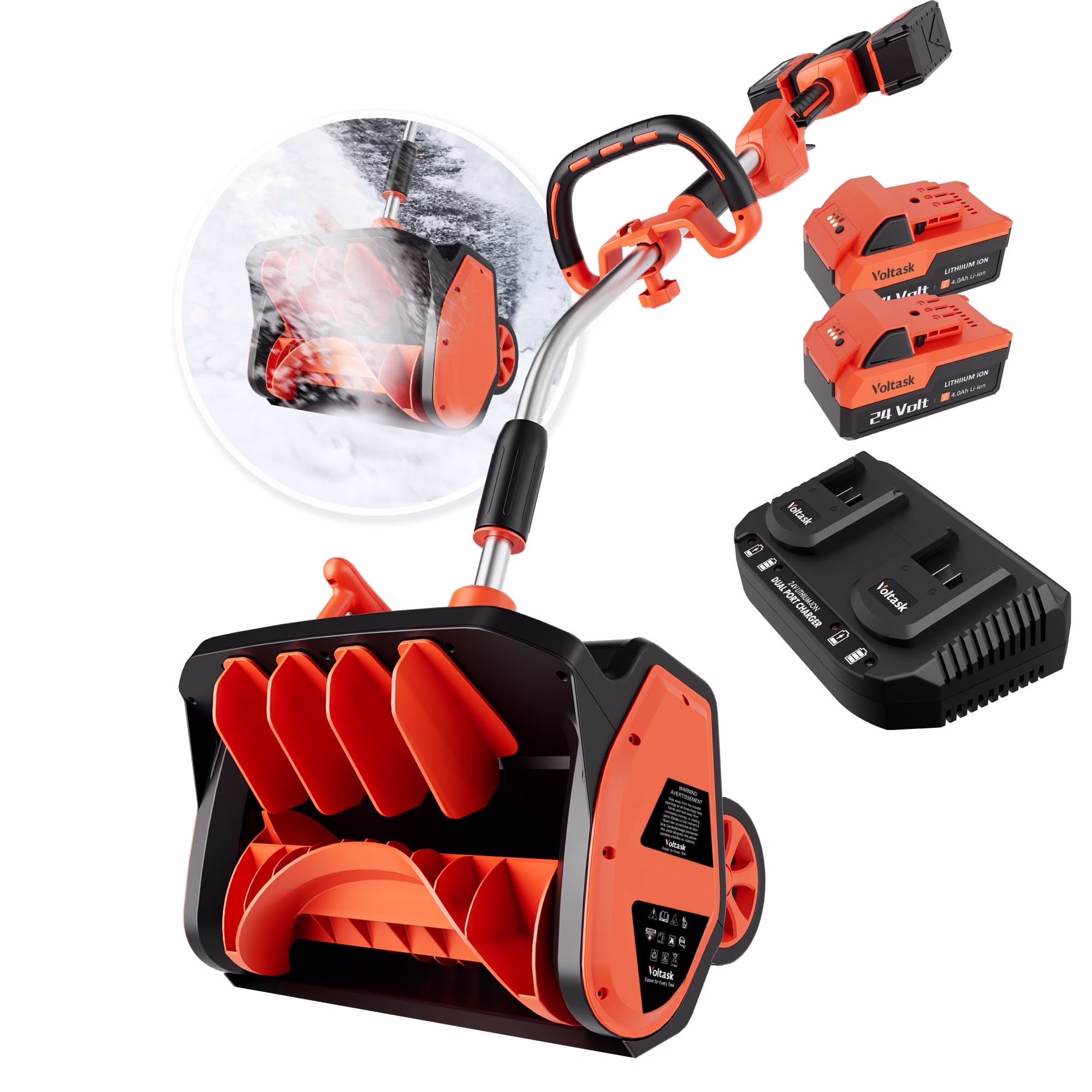 Cordless Snow Shovel 24V | 11-inch | 4-Ah Cordless Snow Blower, Battery Snow Blower with Adjustable Front Handle (4-Ah Battery Quick Charger Included)(24 V) - Image 3