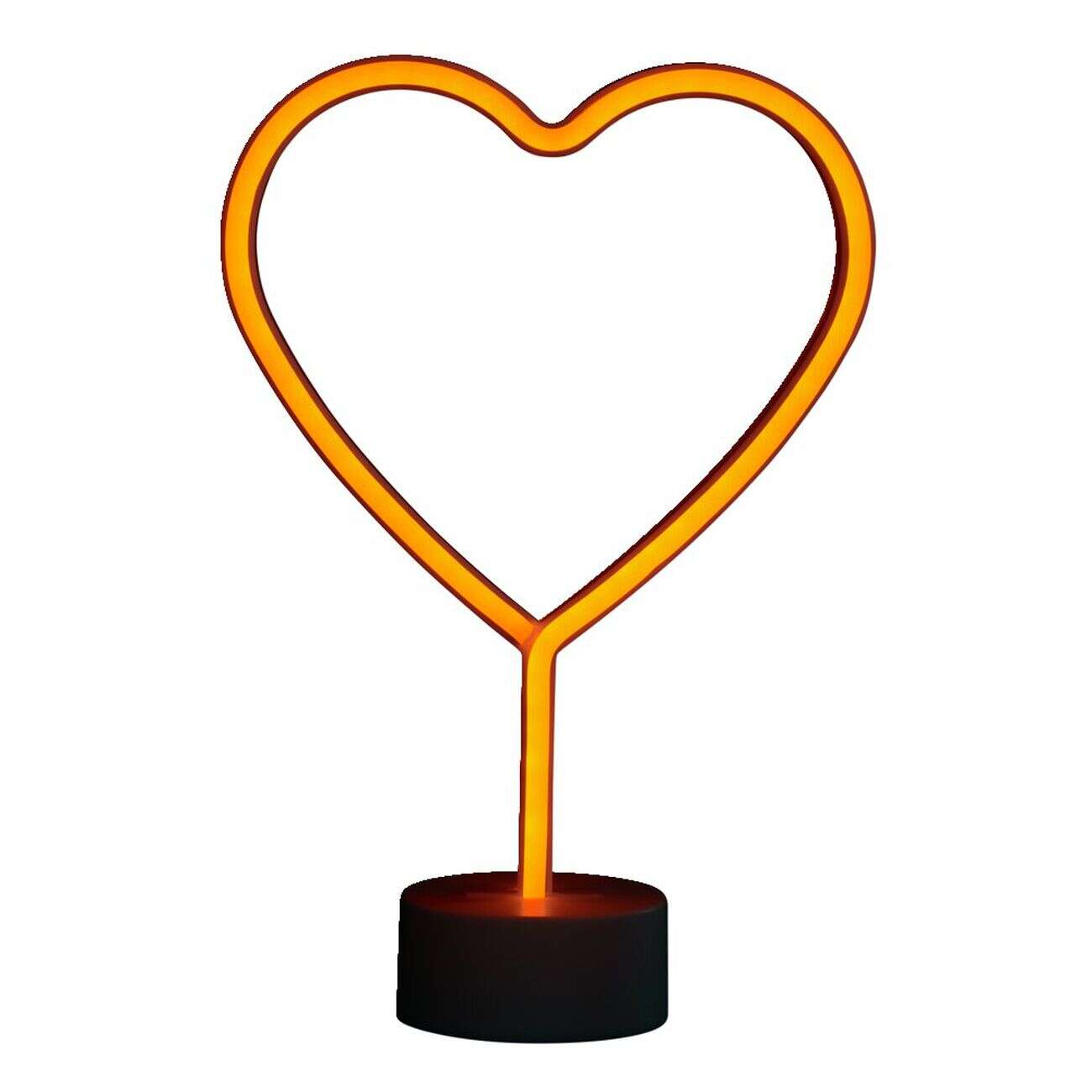 Lampe néon sur base forme coeur PVC 29,5x20cm rouge