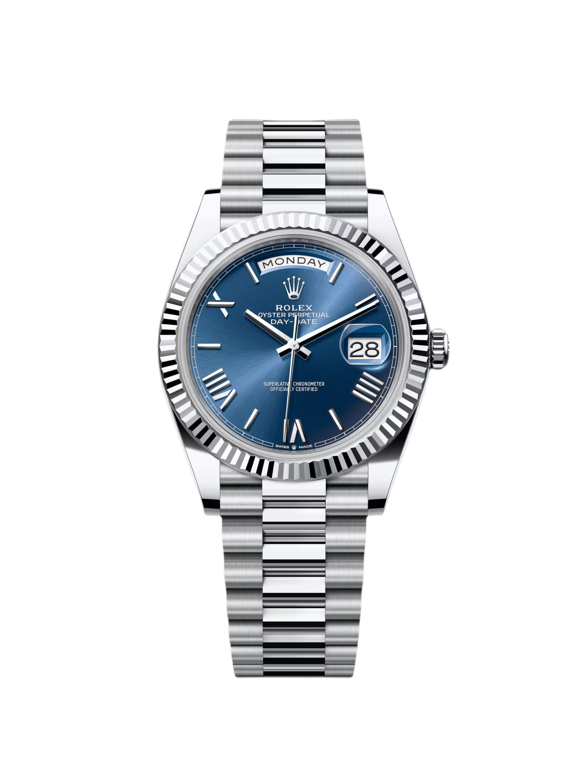 【Super Clone】RLX  Day-Date President 40mm Blue Roman Dial  228236-0007