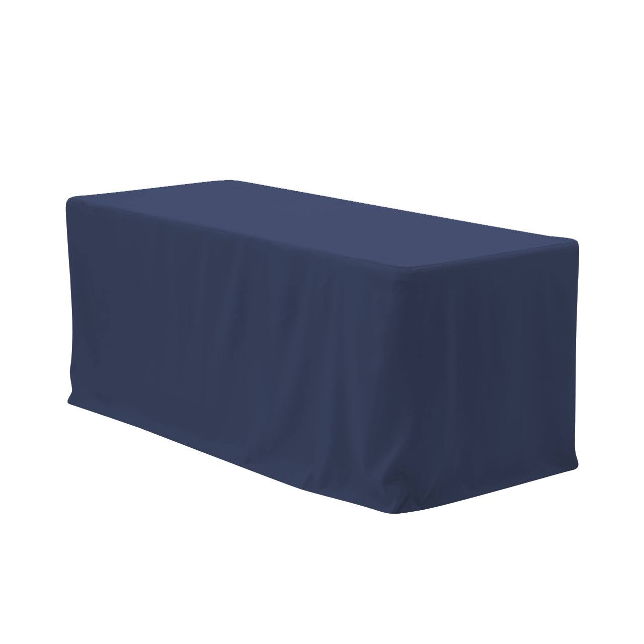 Your Chair Covers - 6 ft Polyester Fitted Tablecloth Navy Blue