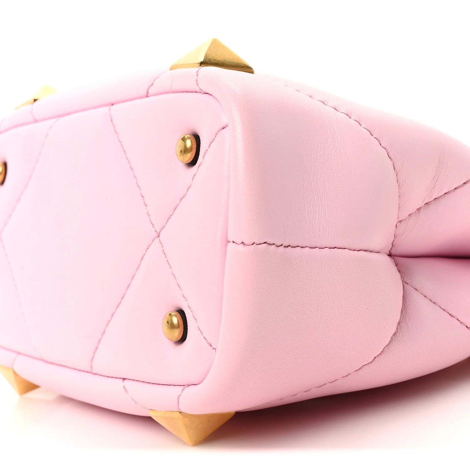 Nappa Mini Roman Stud The Handle Bag Pink Borealis