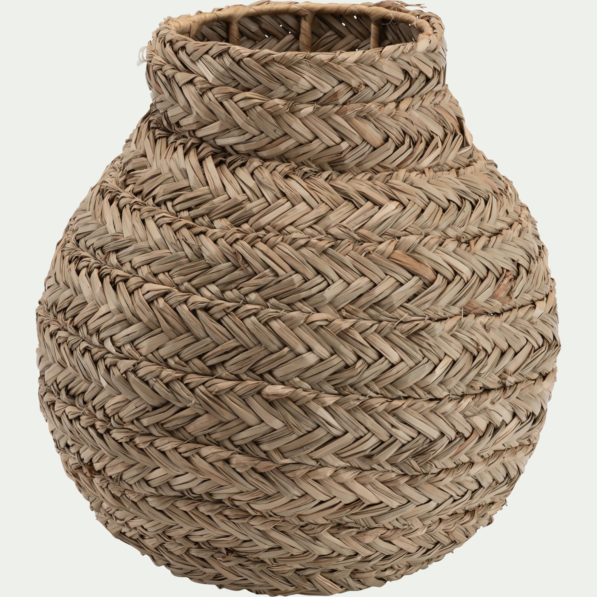 COTIGNAC - Vase boule en jonc de mer tressé H30cm - naturel
