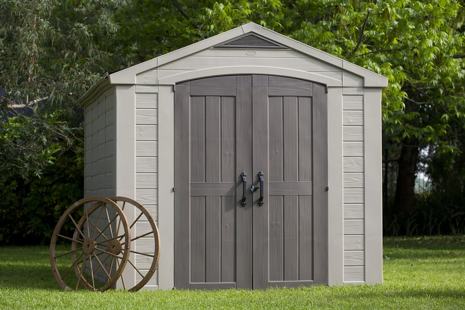 Factor 8 x 11 Foot All Weather Resin Outdoor Storage Shed, Taupe(8 x 11) - Image 6