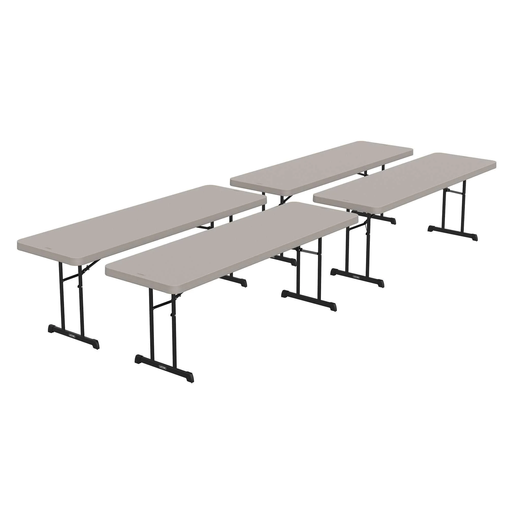 8 ft. Rectangle Folding Table, Indoor/Outdoor Professional Grade, Putty Set of 4 (480127) - Image 9