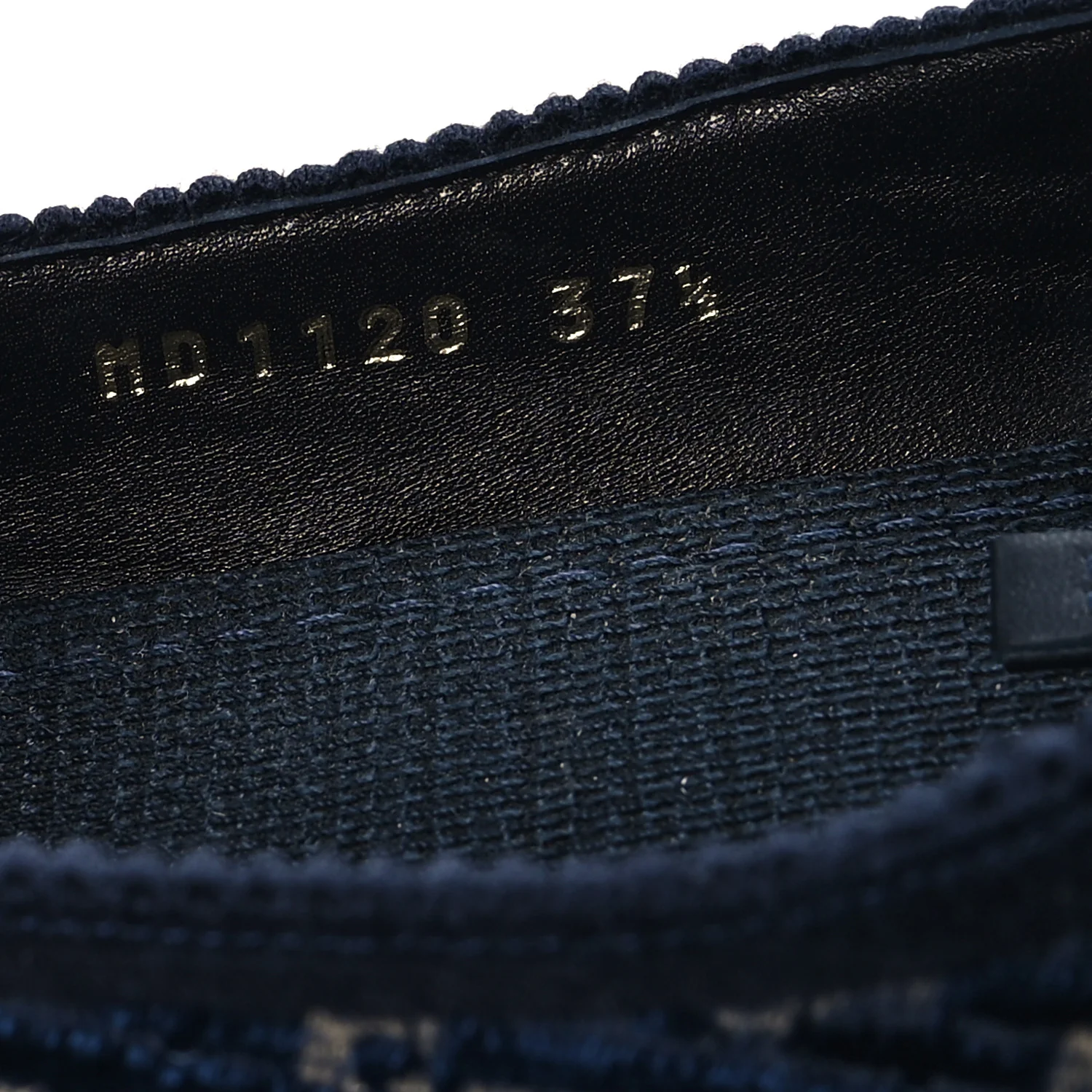 Velvet Oblique Poeme Laced Ballerina Flats 37.5 Deep Blue