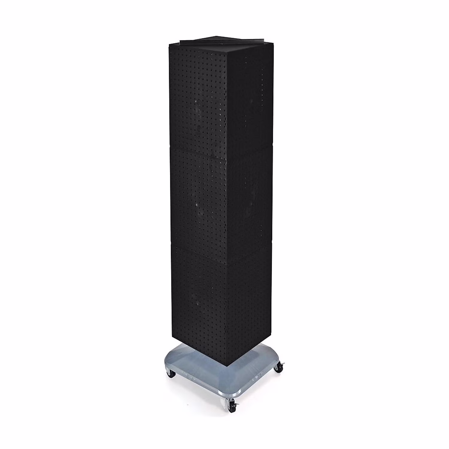 Azar 60(H) x 14(W) x 14(D) 4-Sided Interlocking Pegboard Floor Display Black 701465-BLK