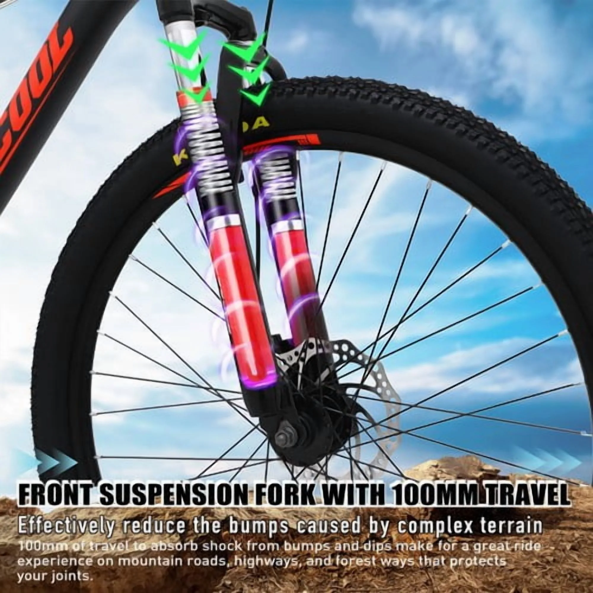 26 Suspension Mountain Bike Shimano 21 Speed Men's Bikes Bicycle MTB -US