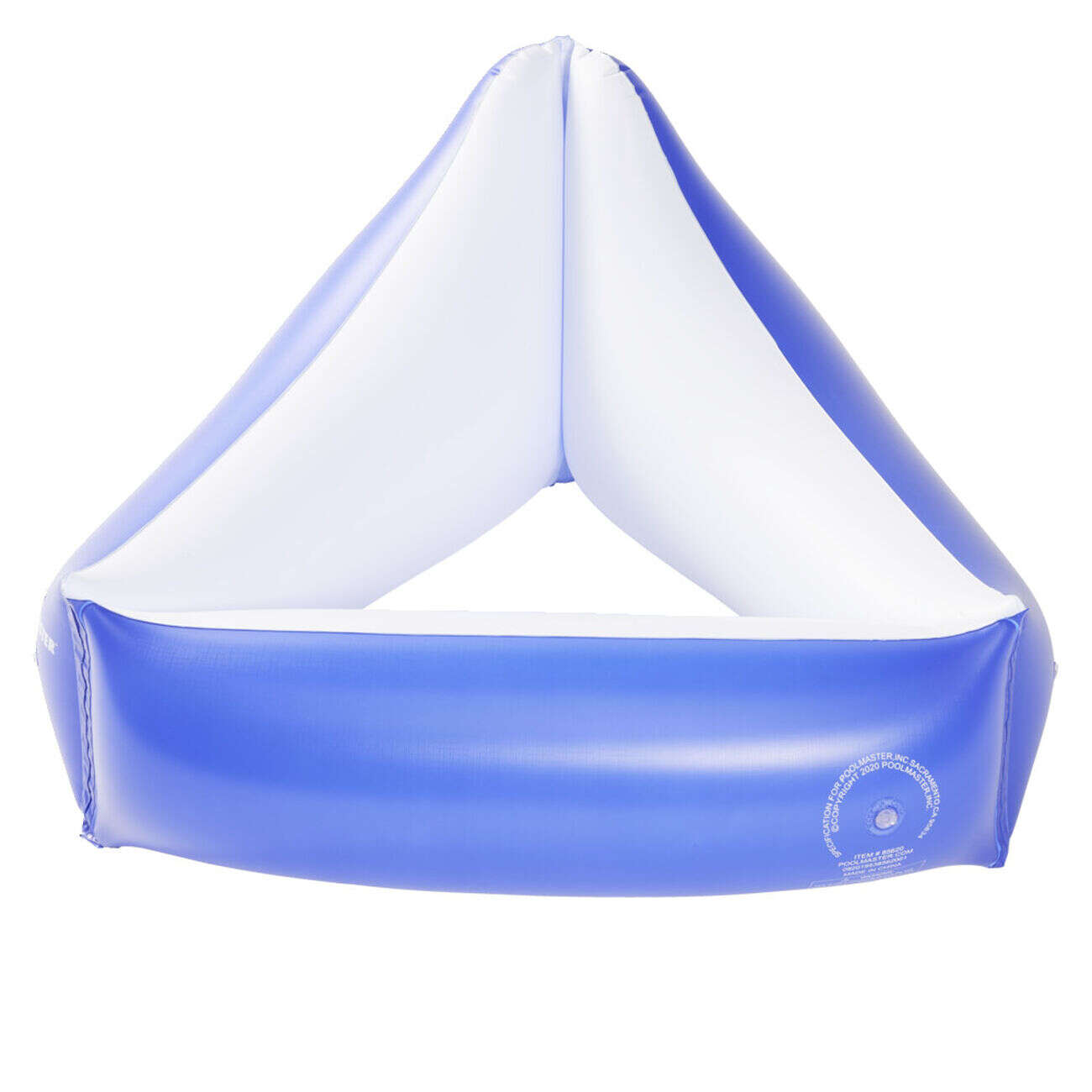 Siège de piscine gonflable forme triangle en plastique bleu 74x74xH25cm