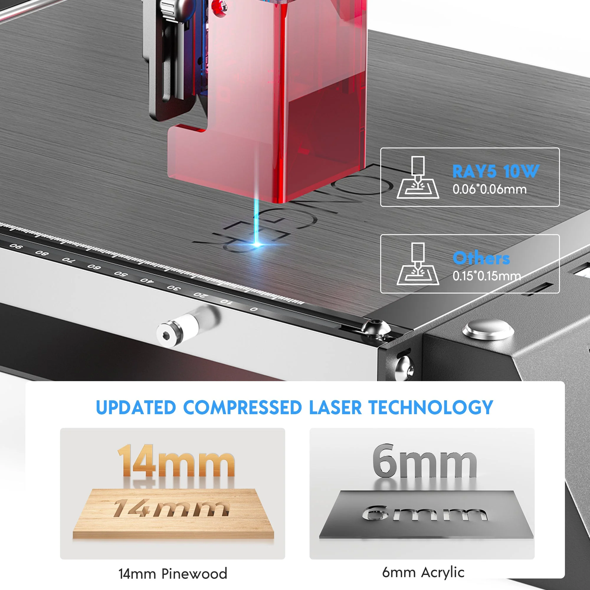 Graveur laser RAY5 10W/20W plus long
