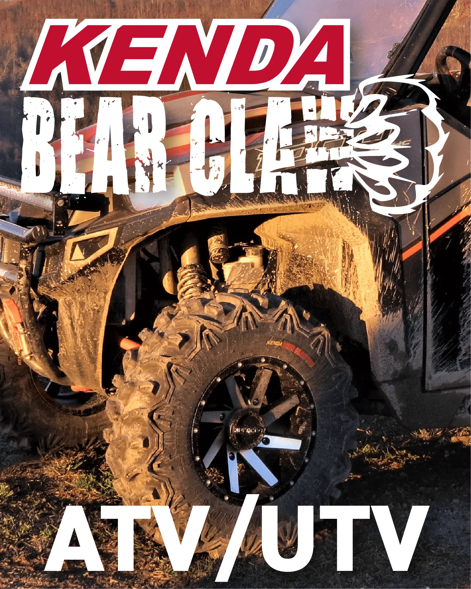 Kenda Bear Claw EX (2) 25x8 - 12 Front & (2) 25x11 - 10 Rear ATV 6 PLY Tires 4 Pack Set