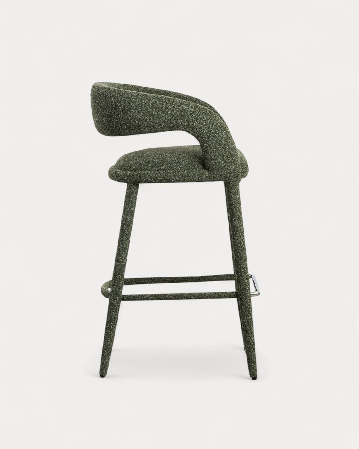 Ewen - Taburete Alto de Tela y Metal (75 cm) Ewen