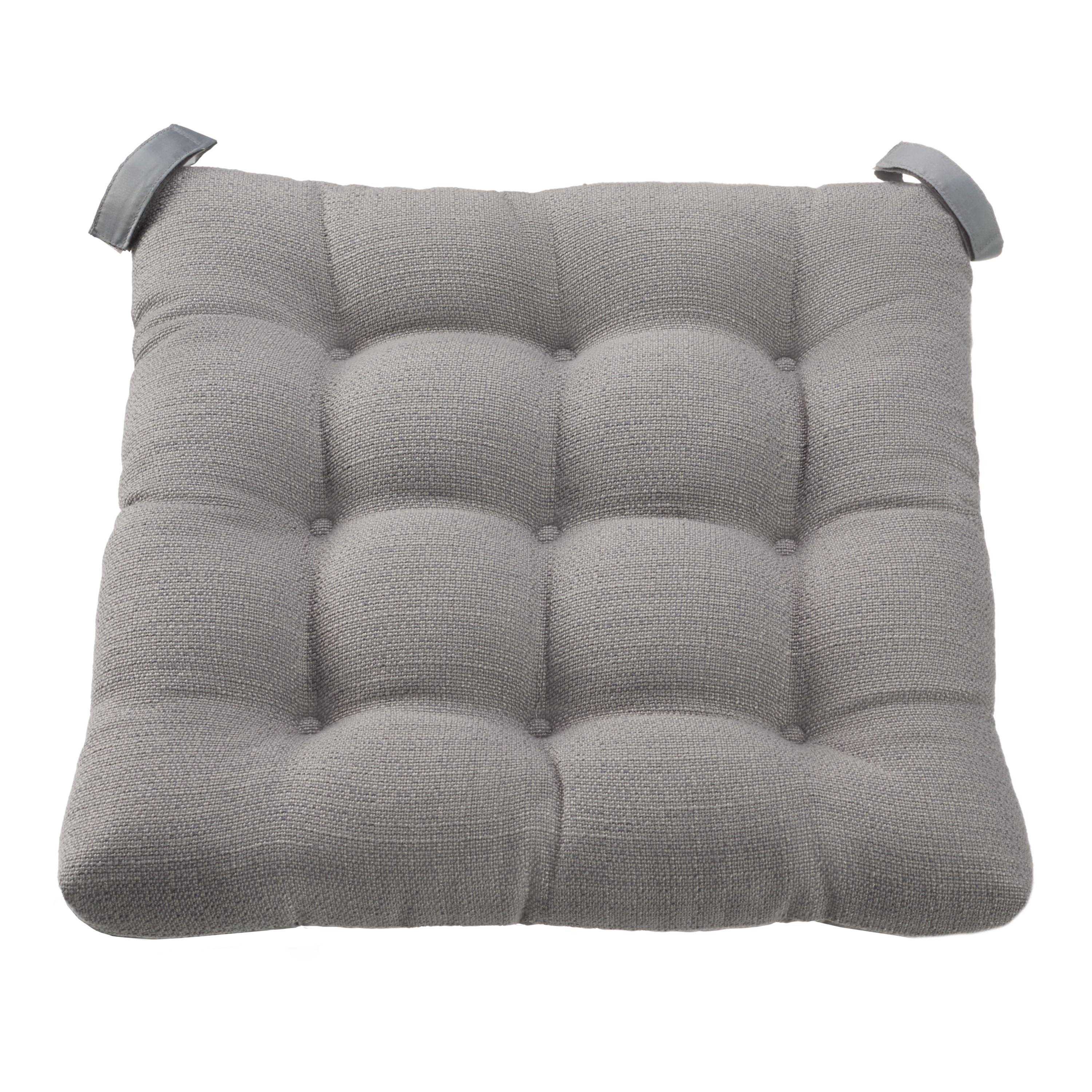 Mainstays Gray Color Textured Chair Seat Pad Chair Cushion - Each