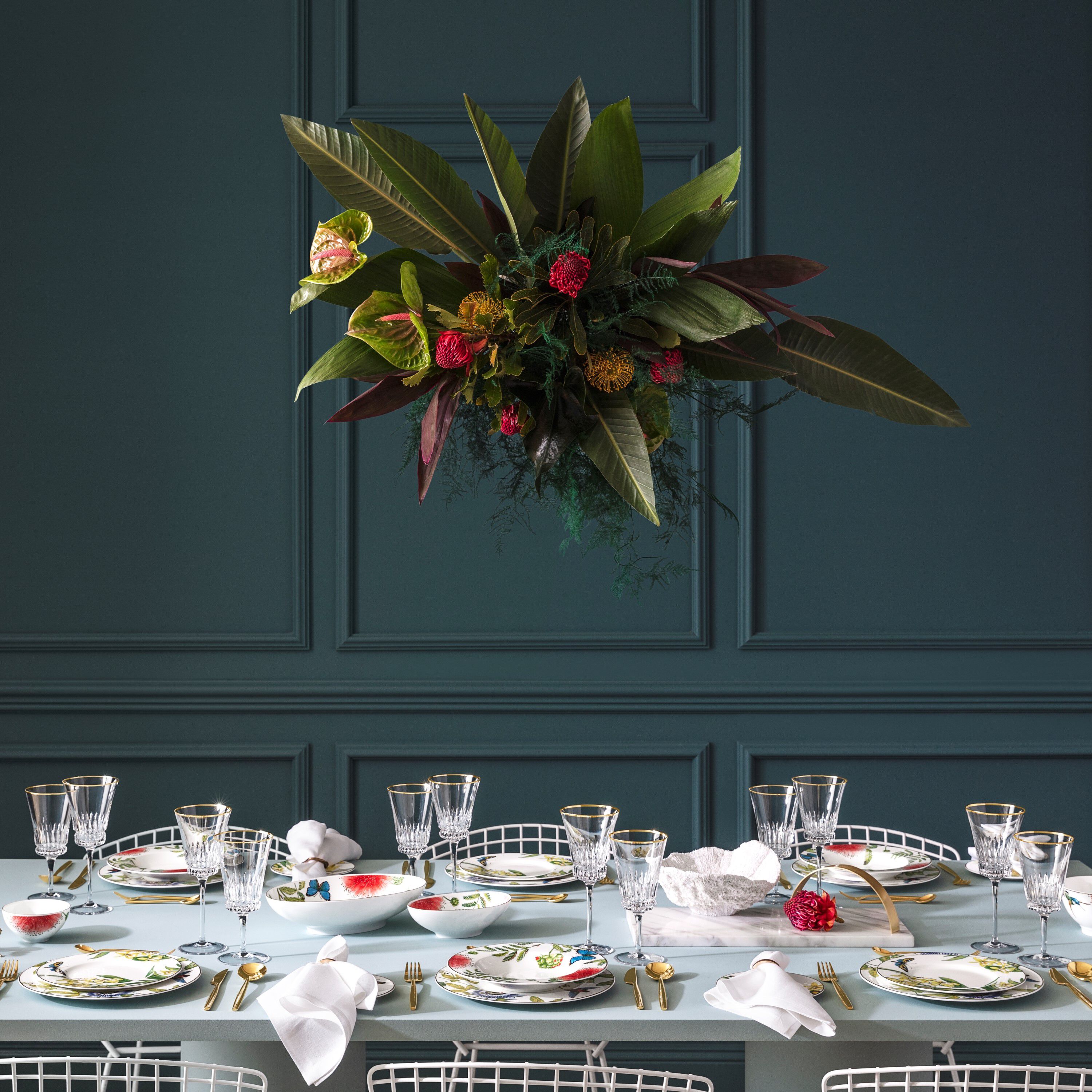 Amazonia Dinnerware set - Multi-colored, Premium Bone Porcelain