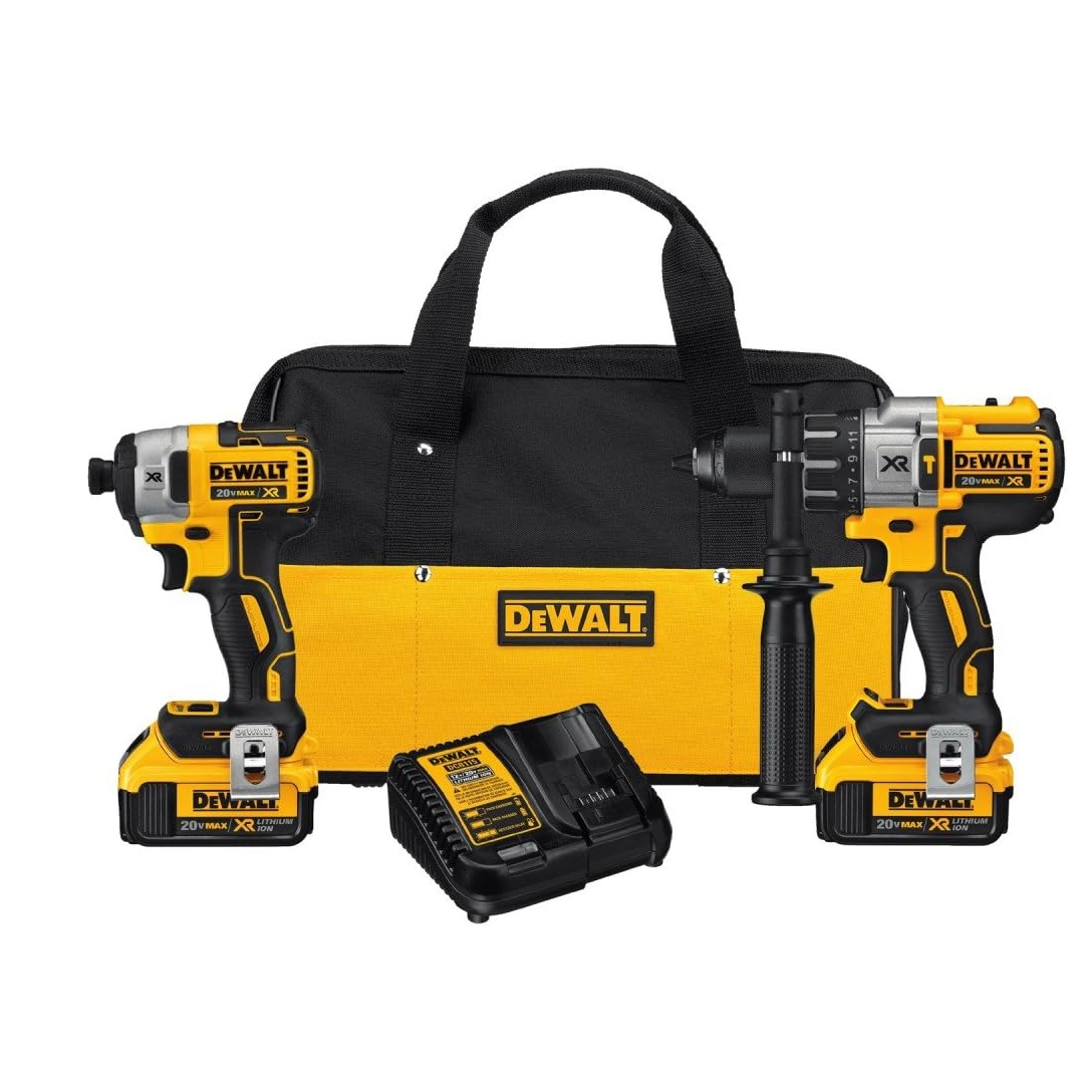 Perceuse à percussion et visseuse à chocs DEWALT 20V MAX, kit d'outils sans fil avec 2 batteries et chargeur (DCK299M2)