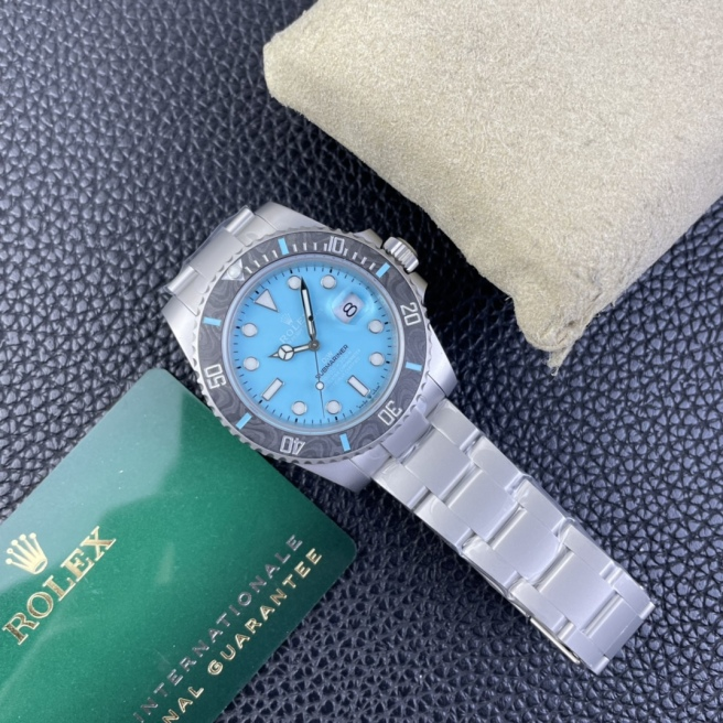 Rolex Submariner Sandblasted DIWF Edition Carbon Bezel Ice Blue Dial