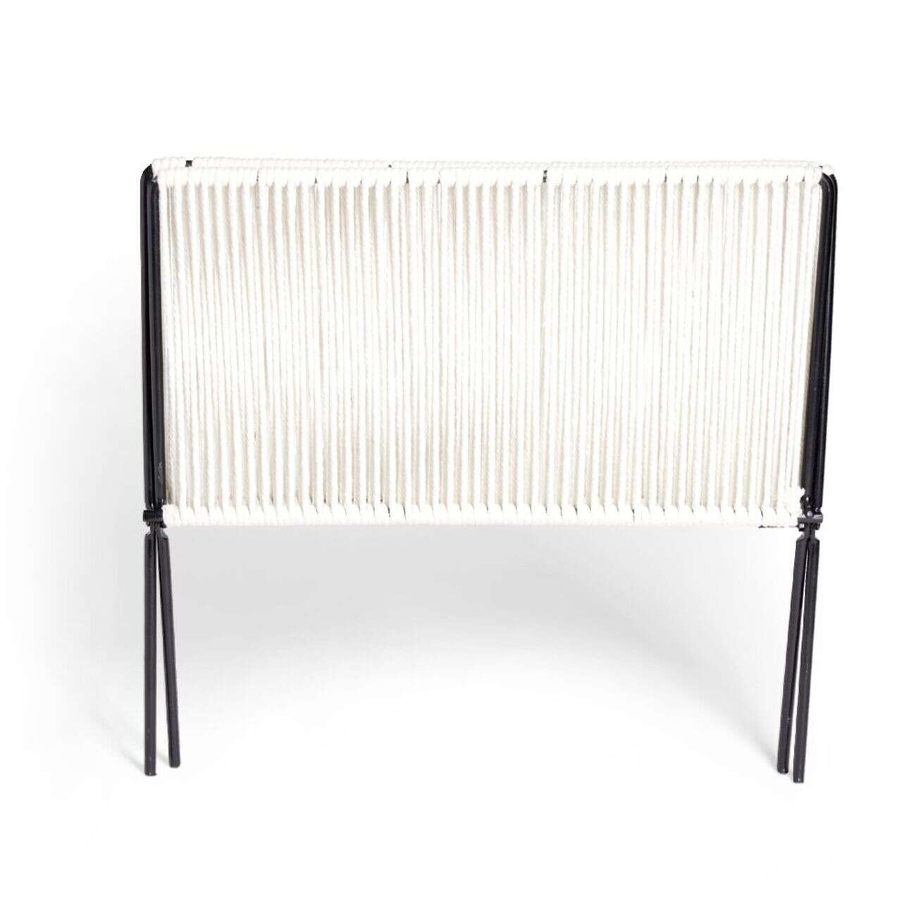 Range magazine coton blanc et métal 35,5x25x25cm