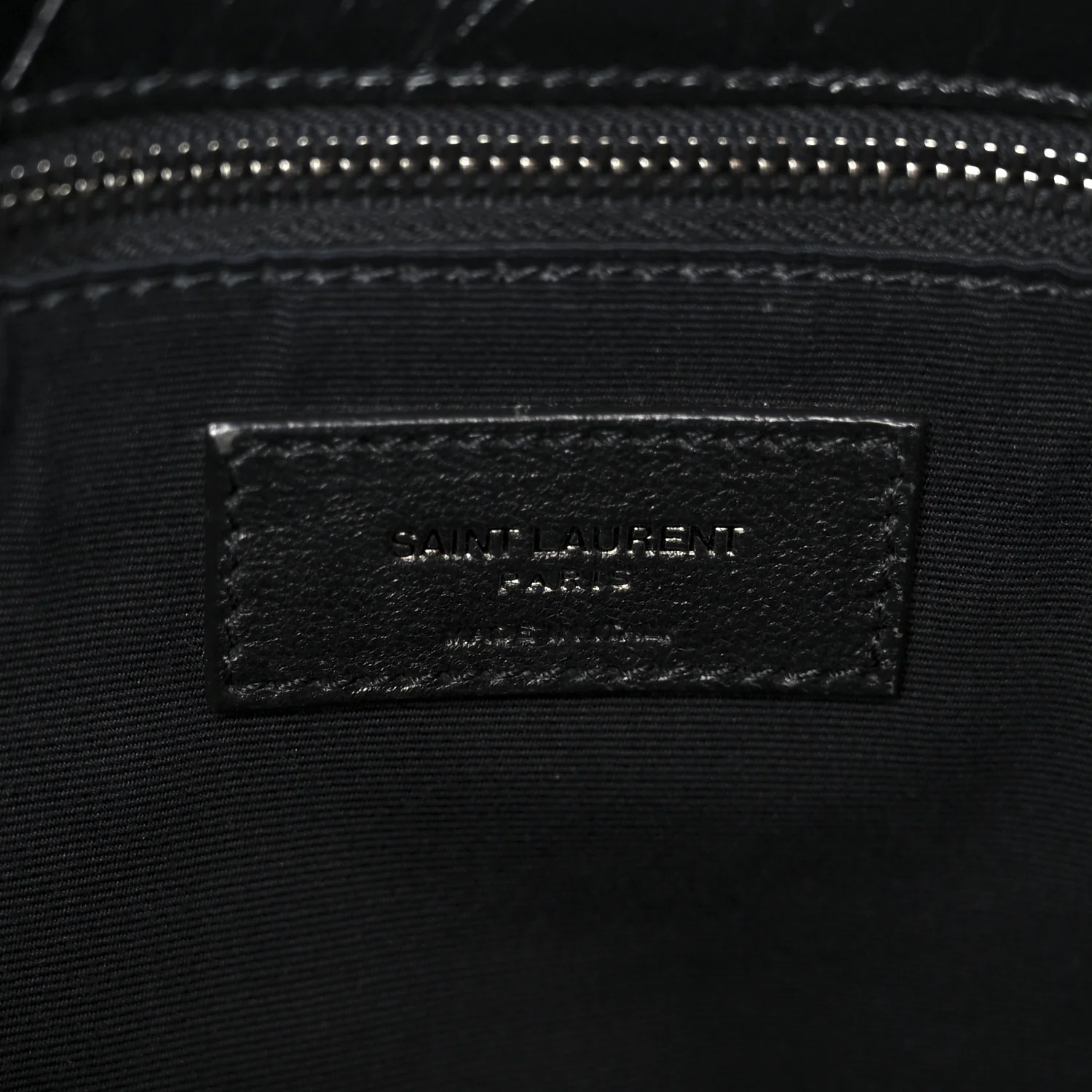 Crinkled Calfskin Matelasse Monogram Large Niki Chain Satchel Black