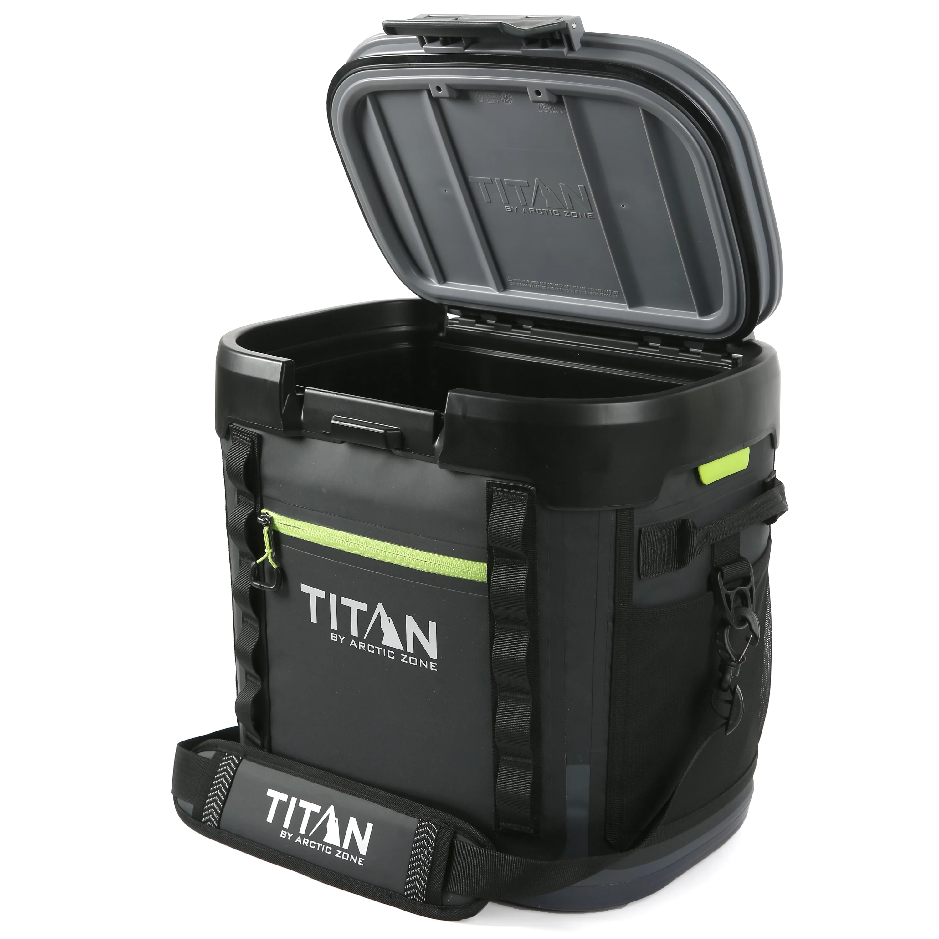 Titan by Arctic Zone 36 Can, 24 Quart Welded Soft Cooler with Waterproof Exterior & Leak Proof Latch, Black