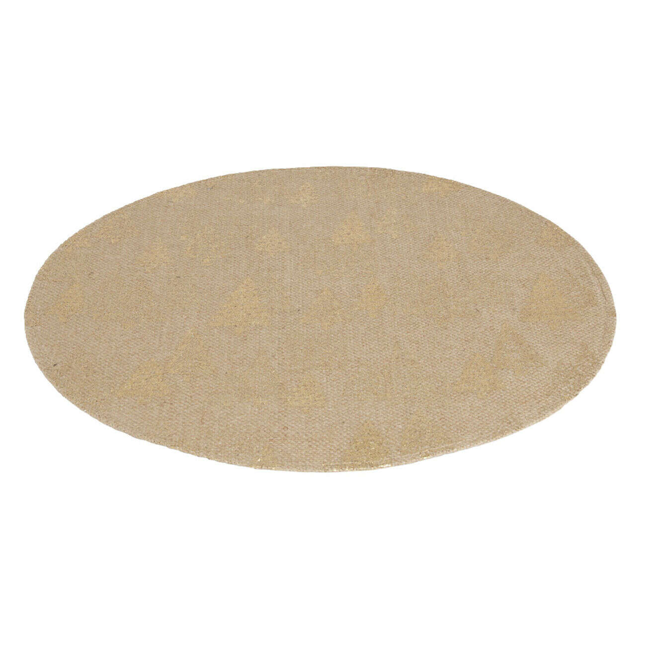 Set de table rond en jute naturel motifs sapins dorés Ø38cm
