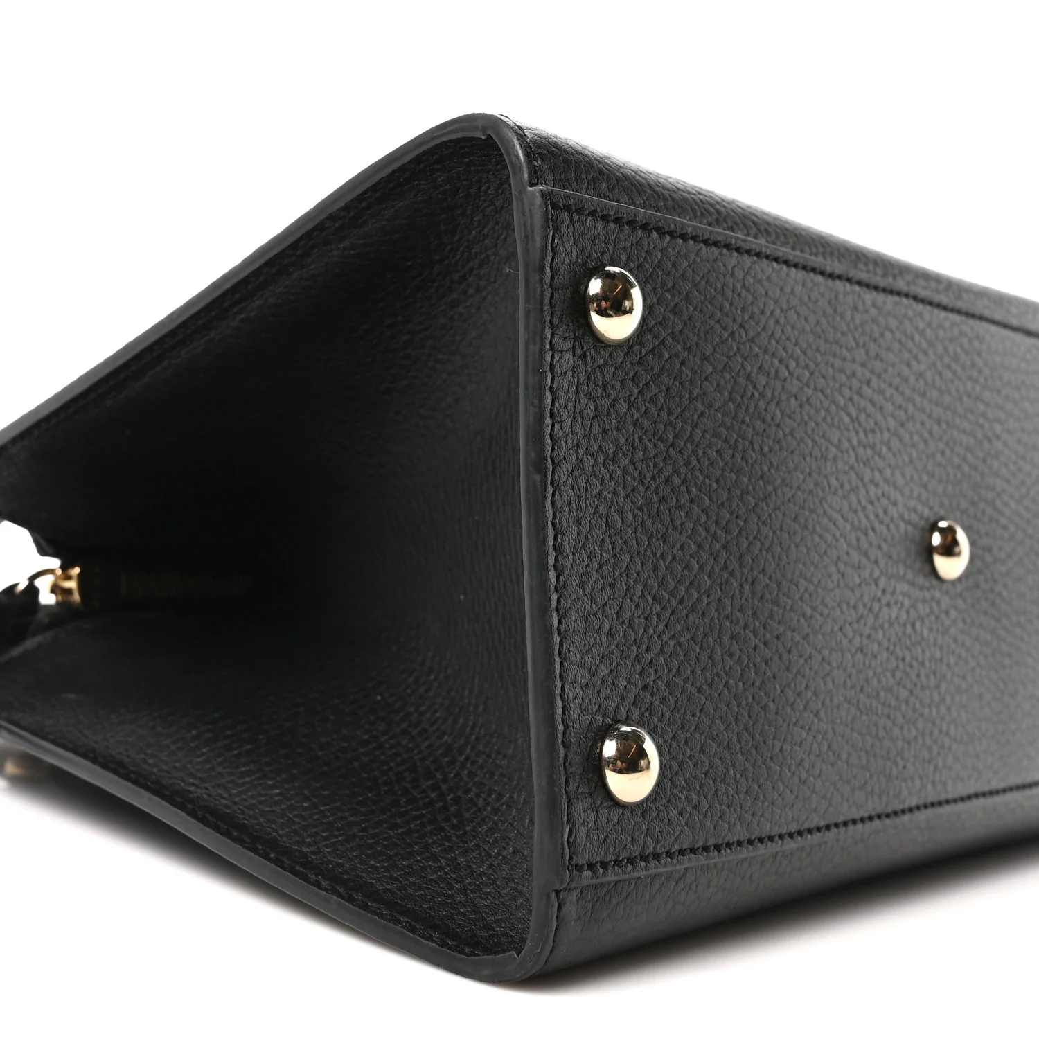 Dollar Calfskin Medium Soho Top Handle Satchel Black