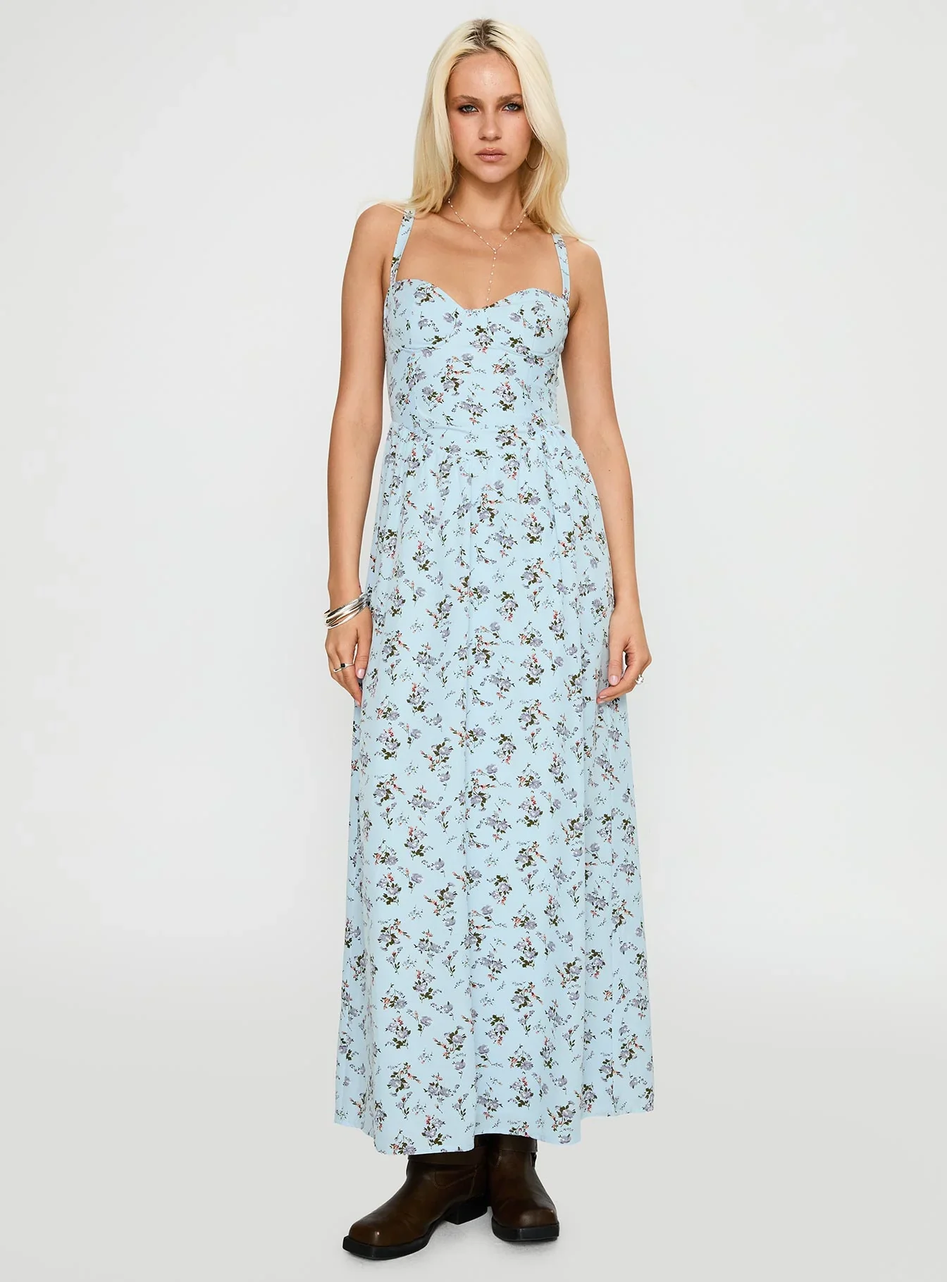 Izebella Maxi Dress Blue Floral