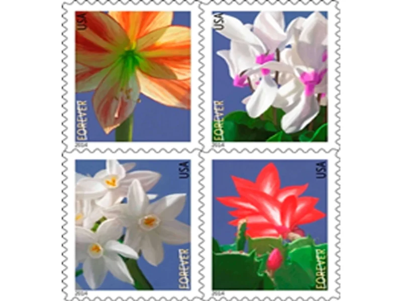 2014 Winter Flowers Forever Stamps -  First-Class Postage Booklet