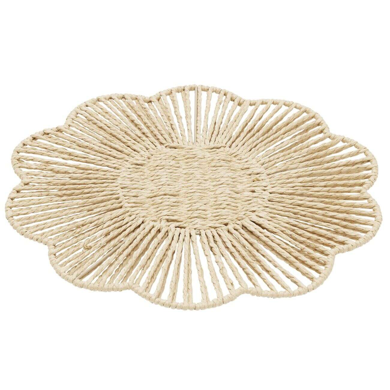 Set de table papier tressé forme fleur Ø38cm