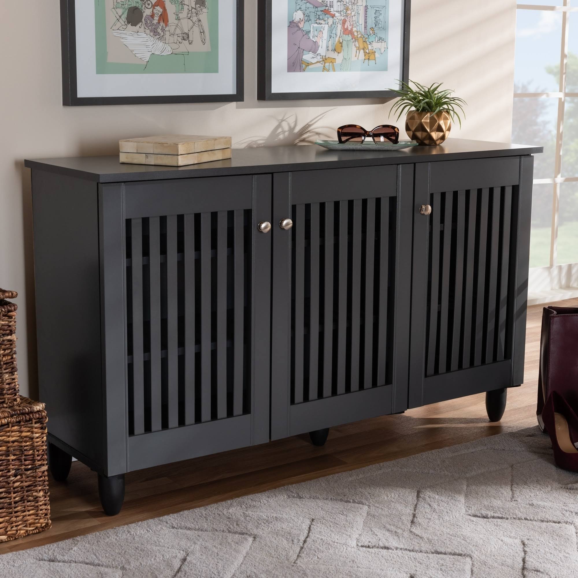 Copper Grove Klagenfurt Shoe Storage Cabinet - Dark Gray - No Drawers