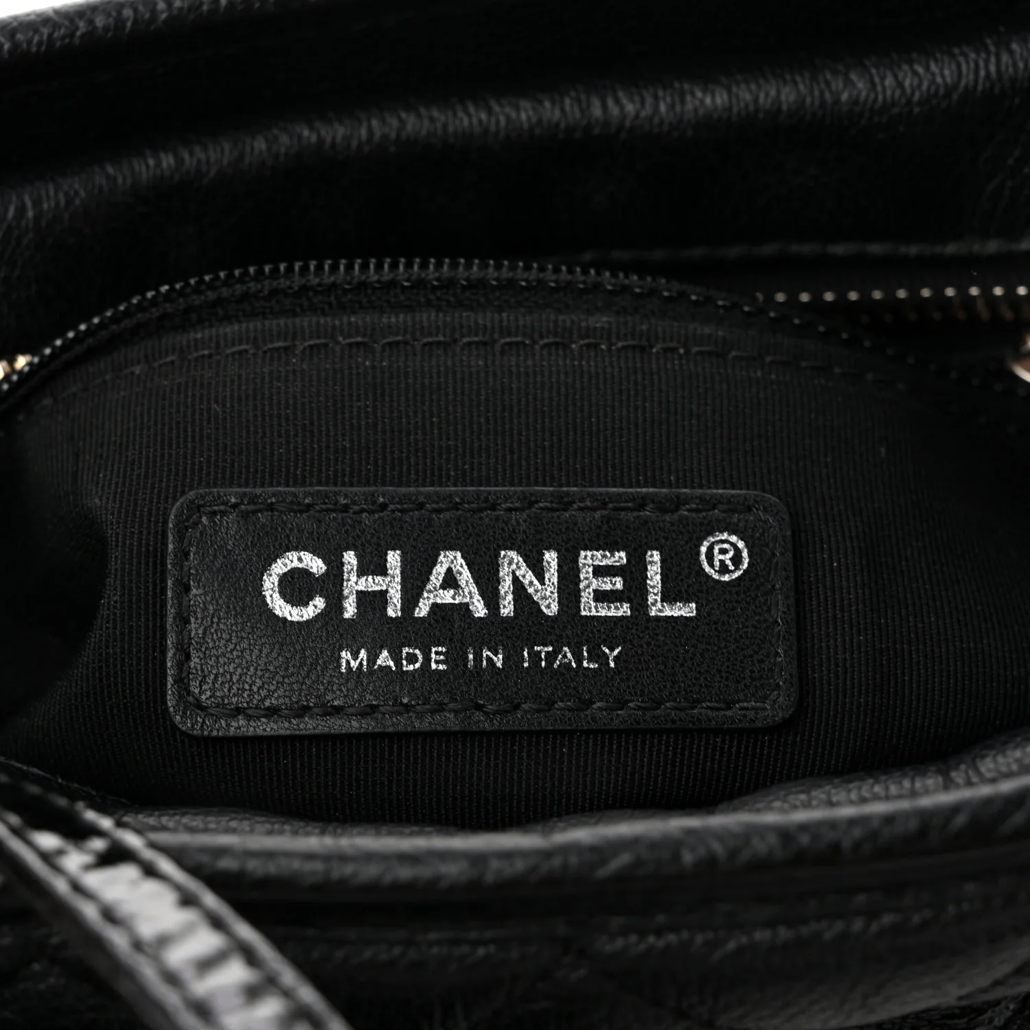 Patent Goatskin Quilted Small Gabrielle Hobo Black