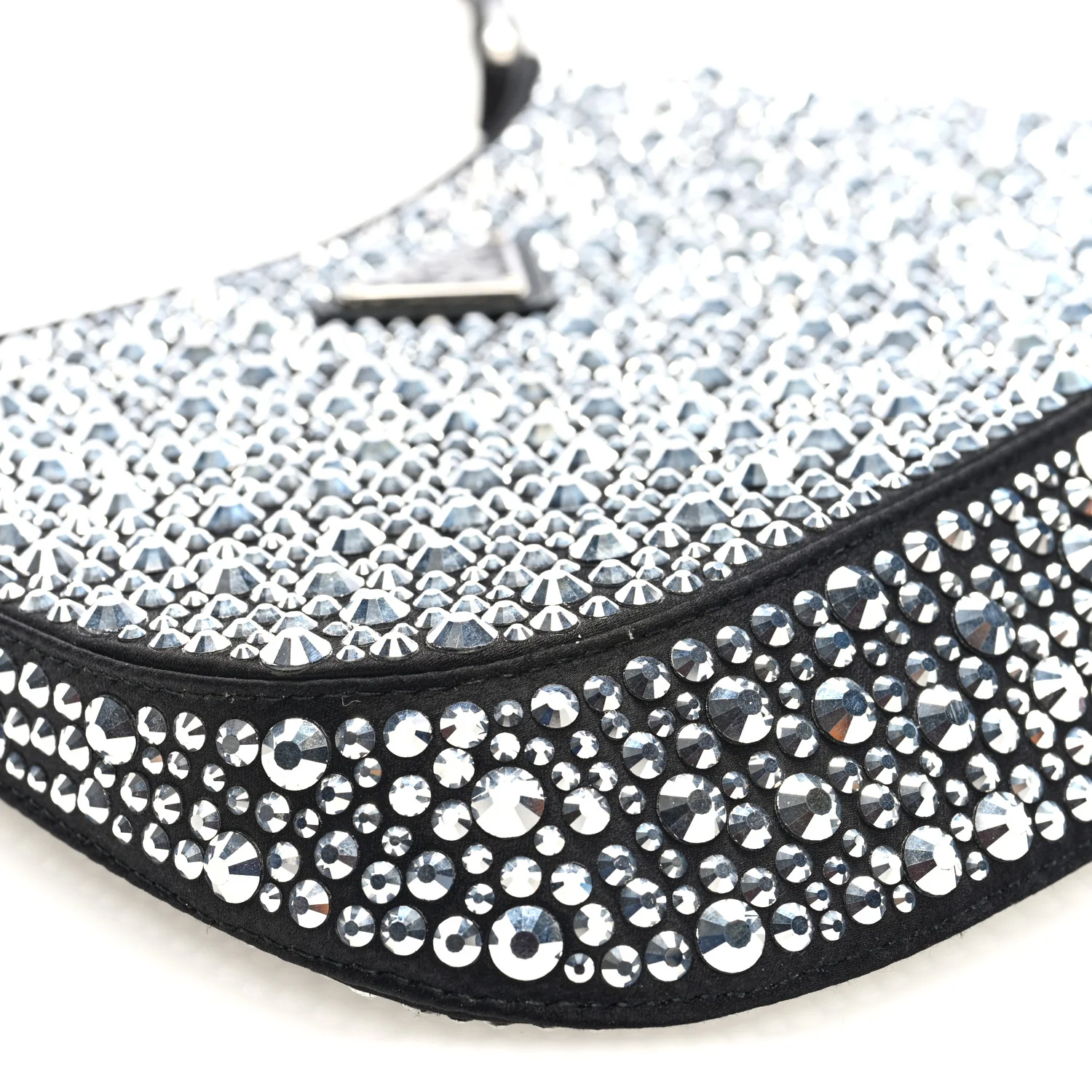 Satin Crystal Cleo Adjustable Strap Shoulder Bag Metal