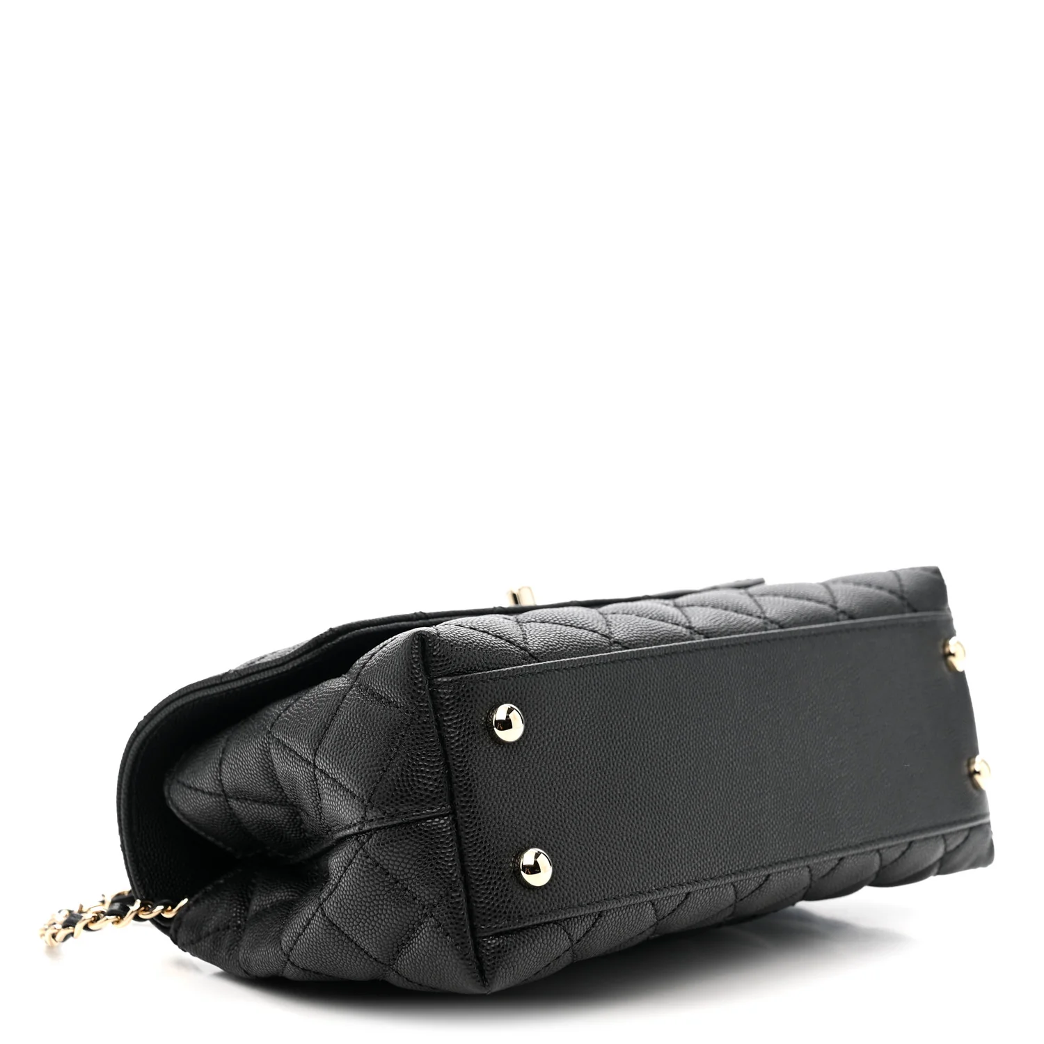 Caviar Quilted Mini Coco Handle Flap Black