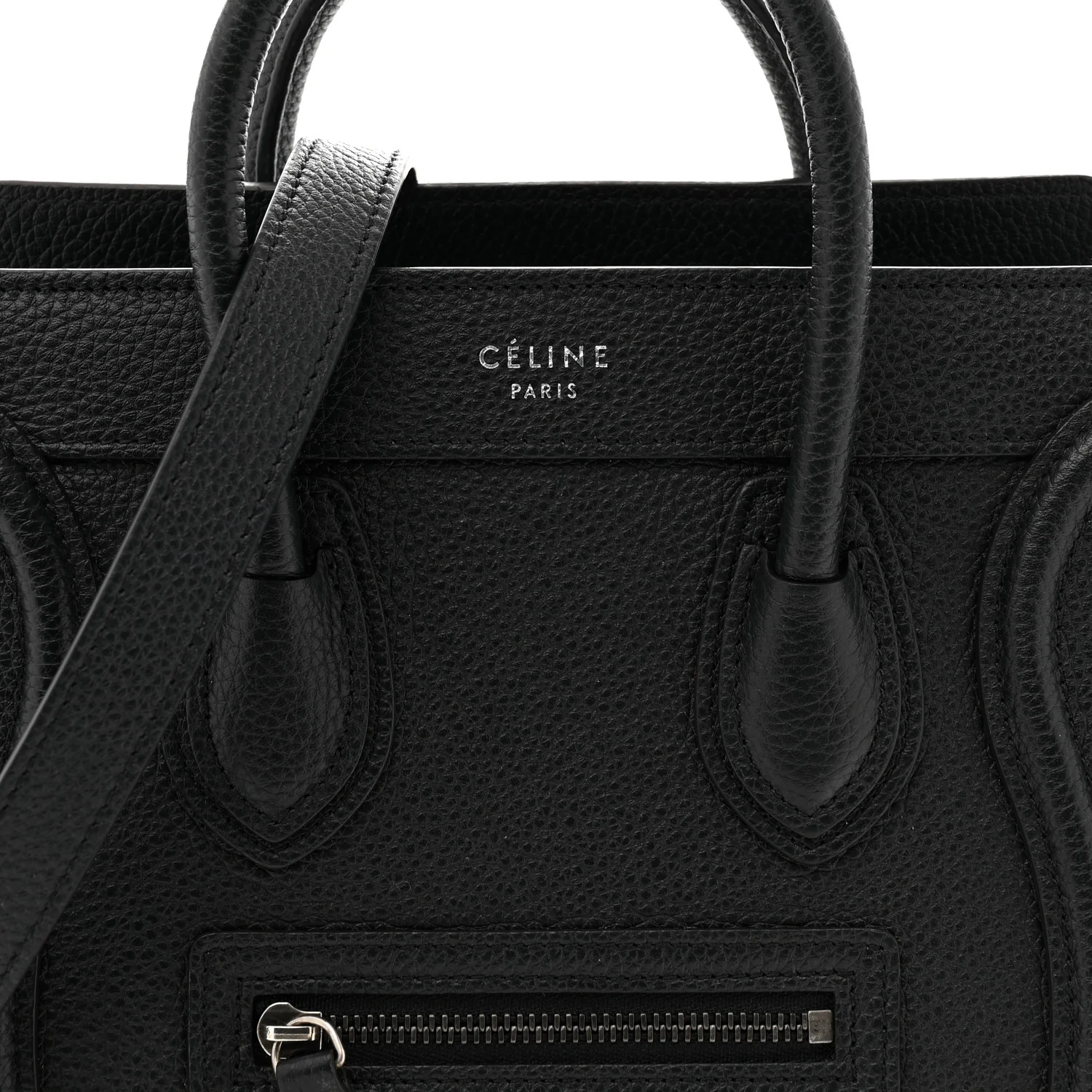 Drummed Calfskin Nano Luggage Black