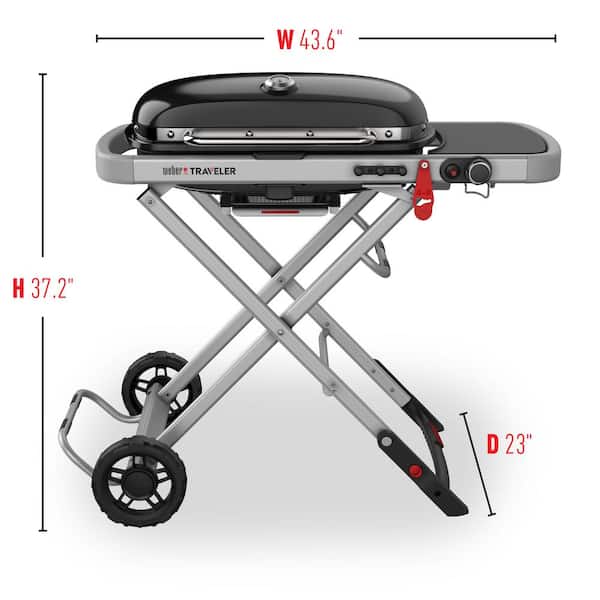 Traveler Portable Propane Gas Grill in Black Image 9