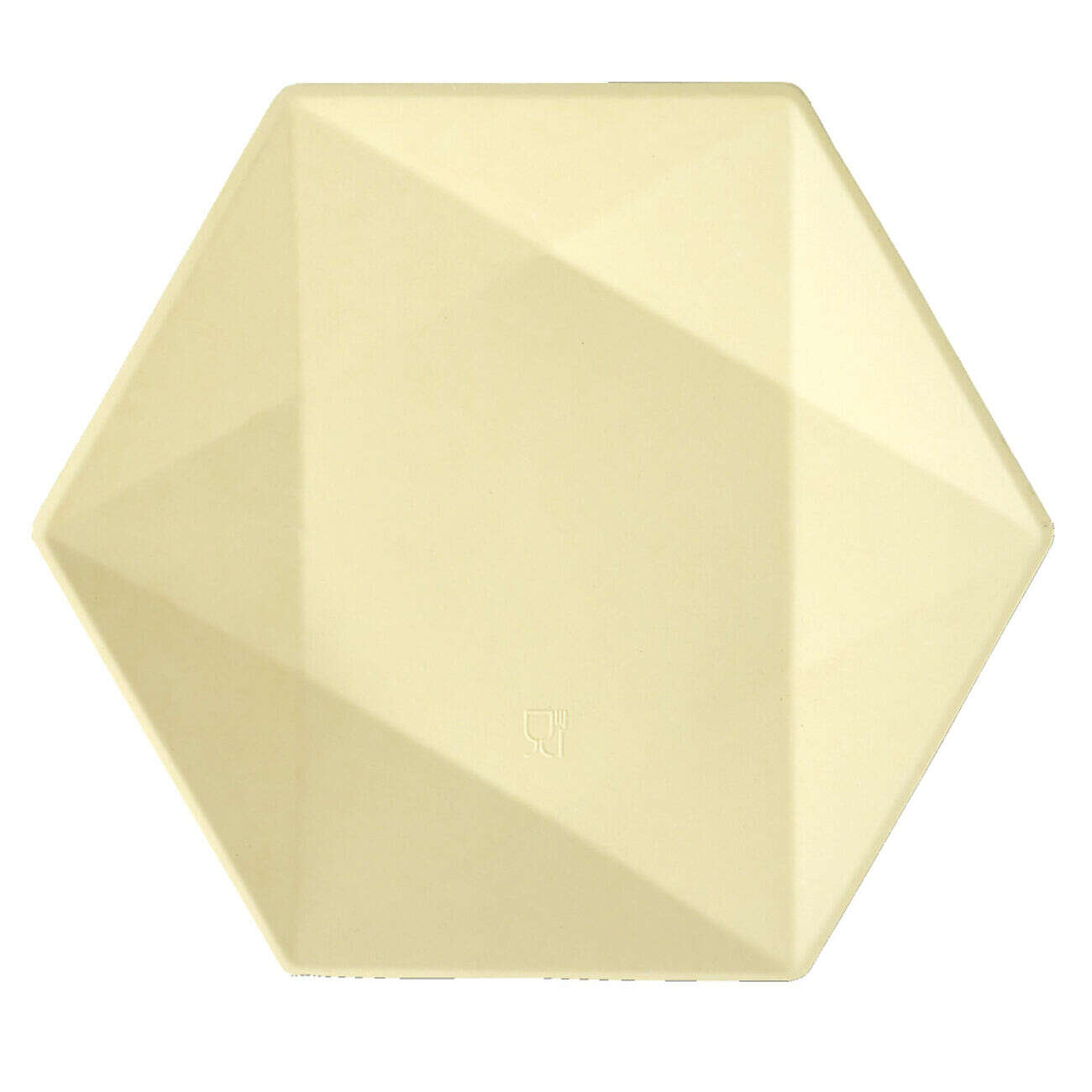 Assiette plate en carton x8 forme hexagonal beige Ø26cm