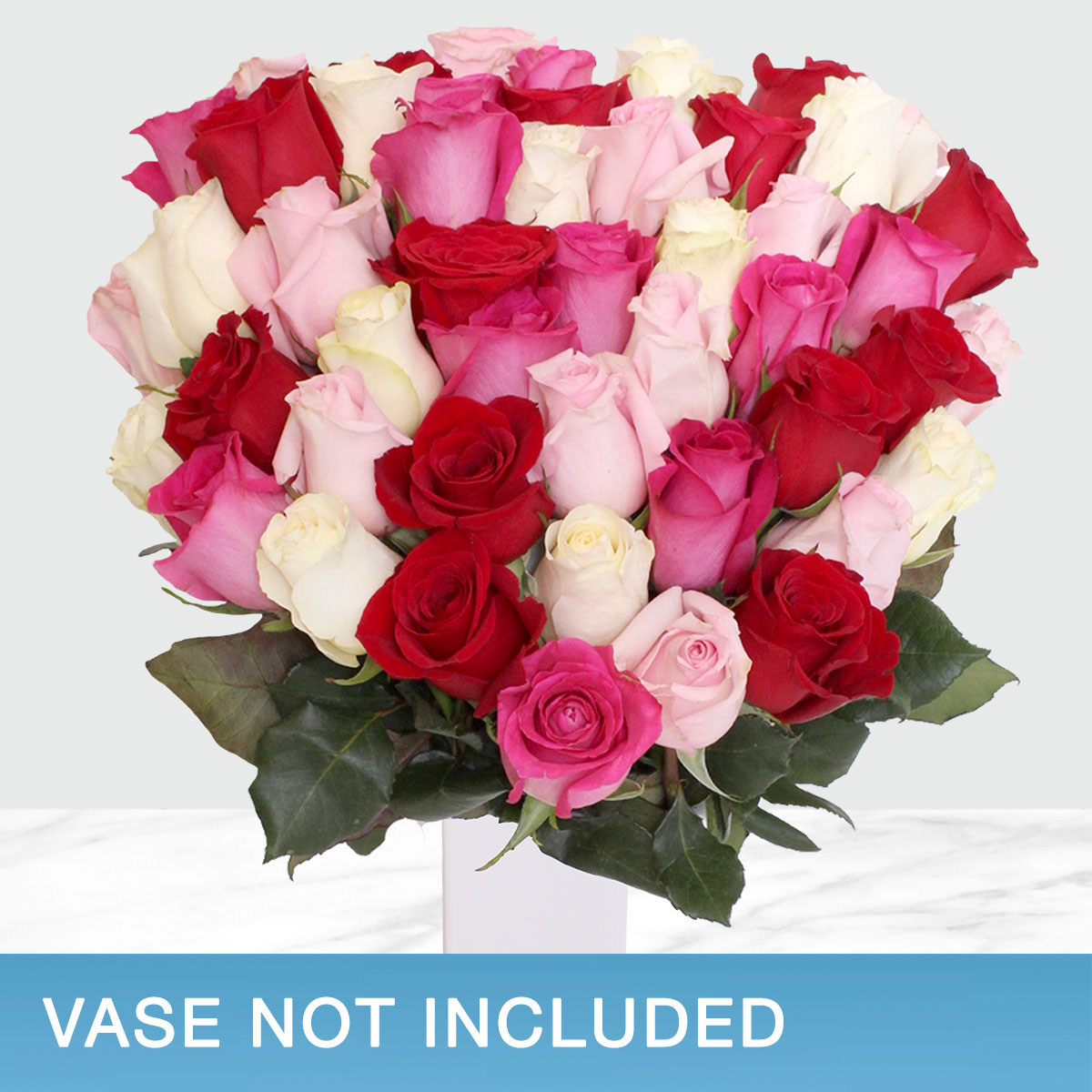50-Stem Shades of Pink Quad Roses