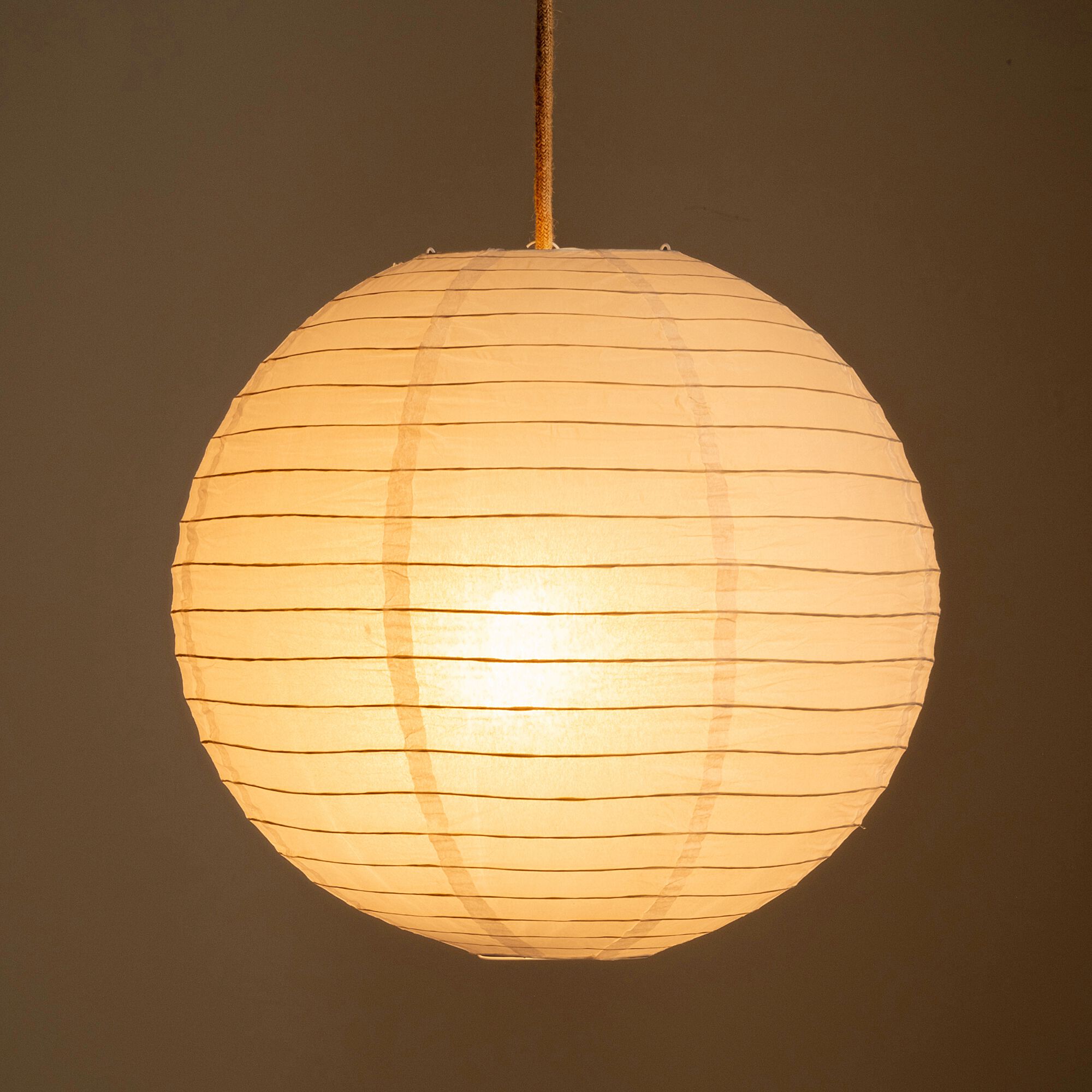 BALL - Suspension boule japonaise non électrifiée en papier de riz D40cm - blanc