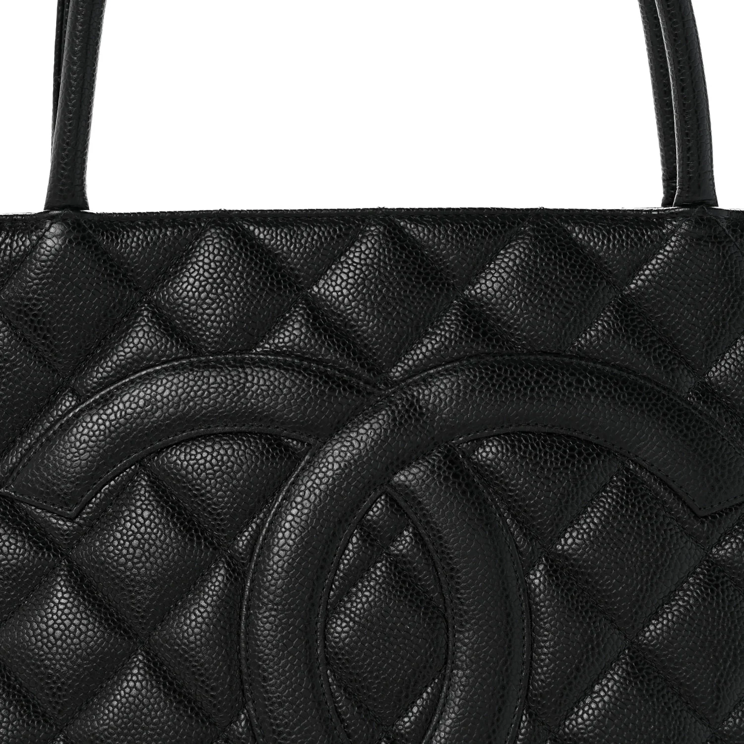 Caviar Quilted Medallion Tote Black