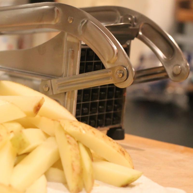 Pommes frites-skjærer 26 cm rustfri sølv