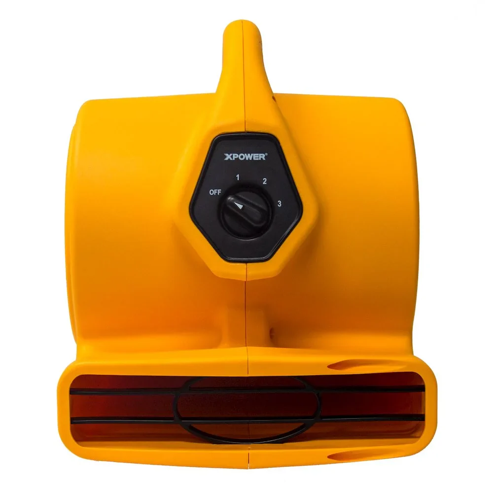 XPOWER P-130A 1/5 HP Multi-Purpose Mini Mighty Air Mover, Utility Fan, Dryer, Blower with Built-in Power Outlets