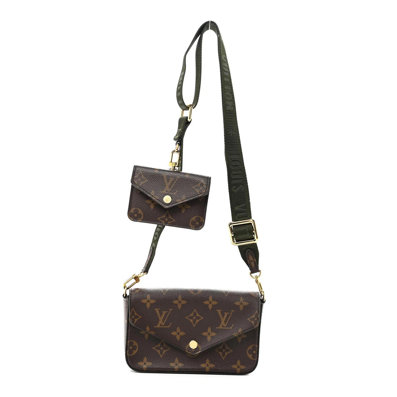 Monogram Felicie Strap & Go Kaki