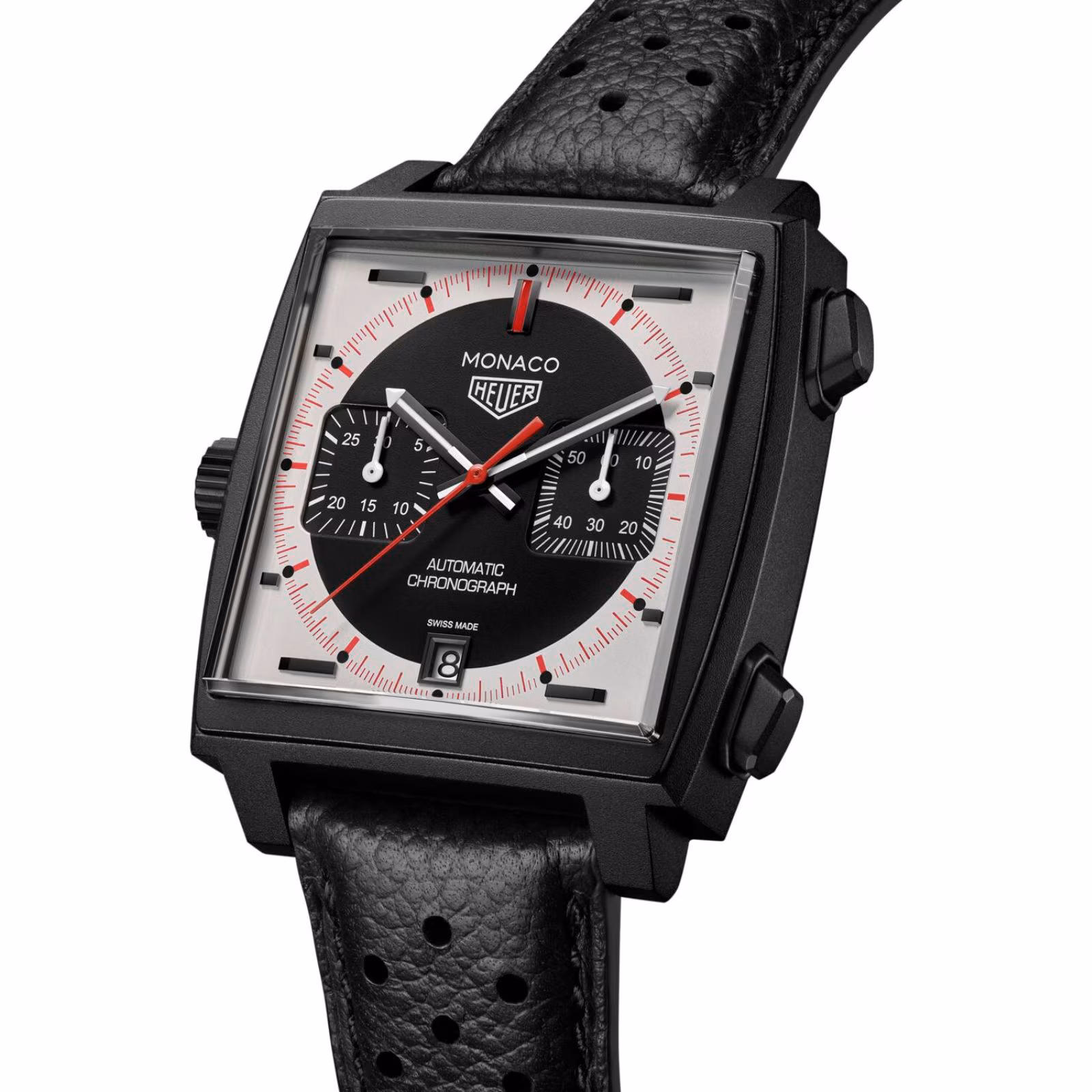 【Super Clone】TAG Heuer Monaco Chronograph Stopwatch 39mm Limited Edition Mens Watch Black CAW218F.FC6356