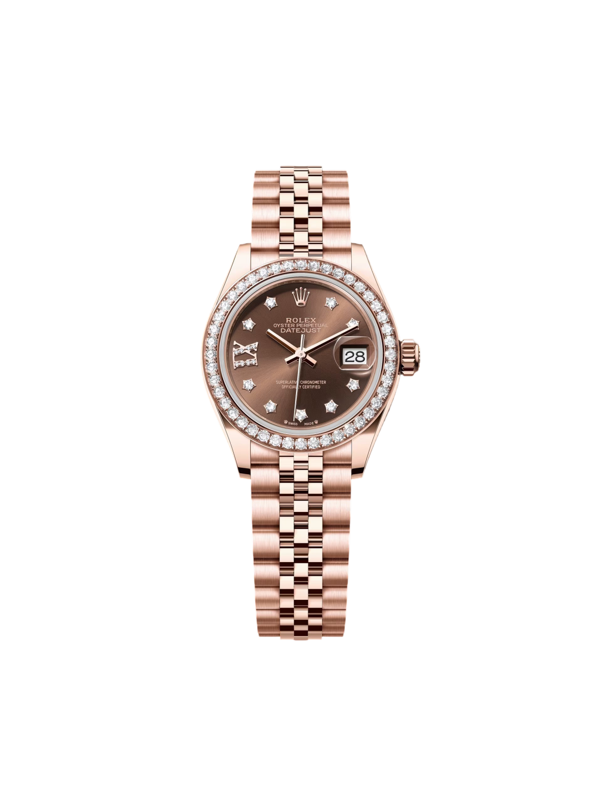 【Super Clone】RLX  Lady-Datejust 28mm 279135RBR Chocolate Diamond Dial Jubilee Bracelet