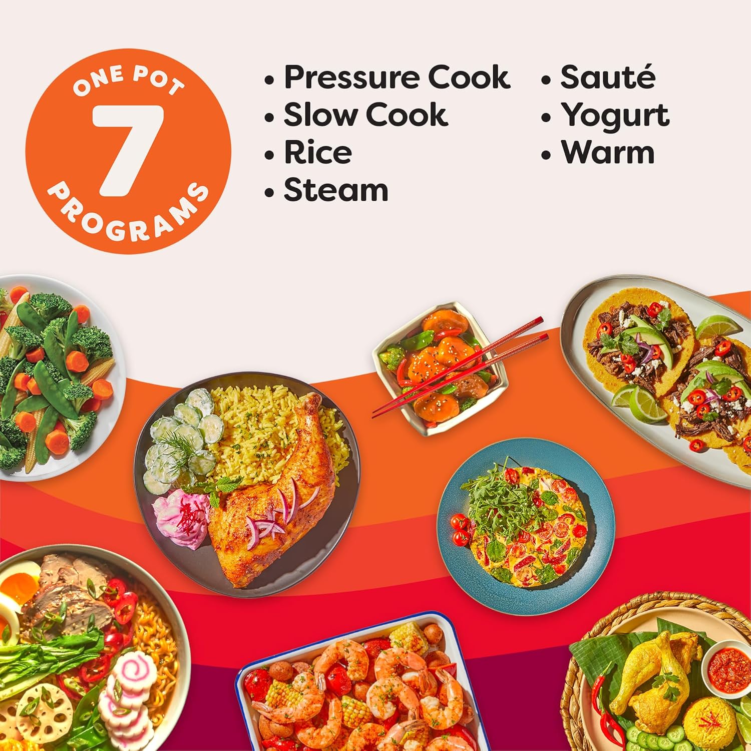 Instant Pot Duo 7 en 1 Autocuiseur électrique, mijoteuse, cuiseur à riz, cuiseur vapeur, sauteuse